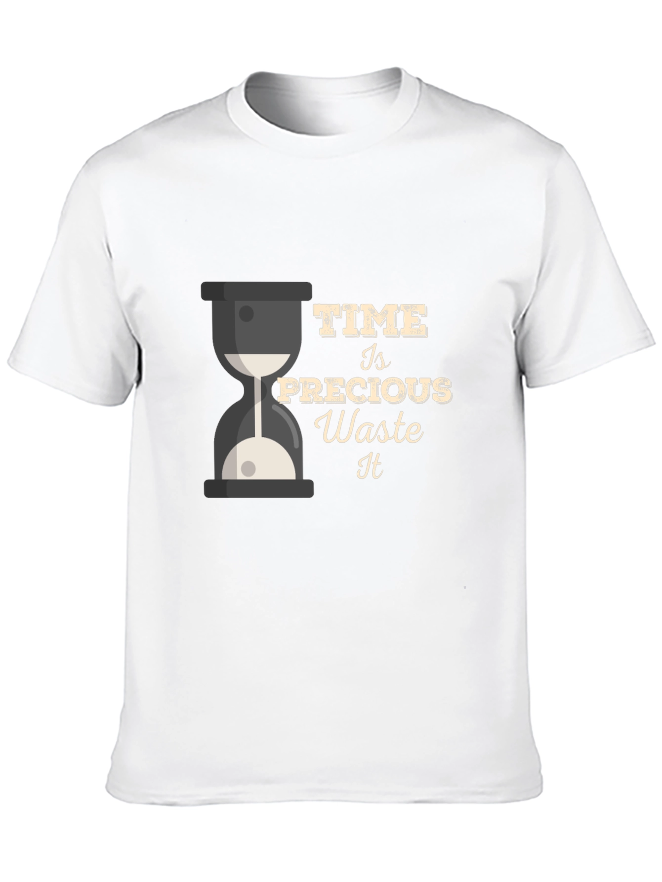 Time Is Precious Mens Black T-Shirt