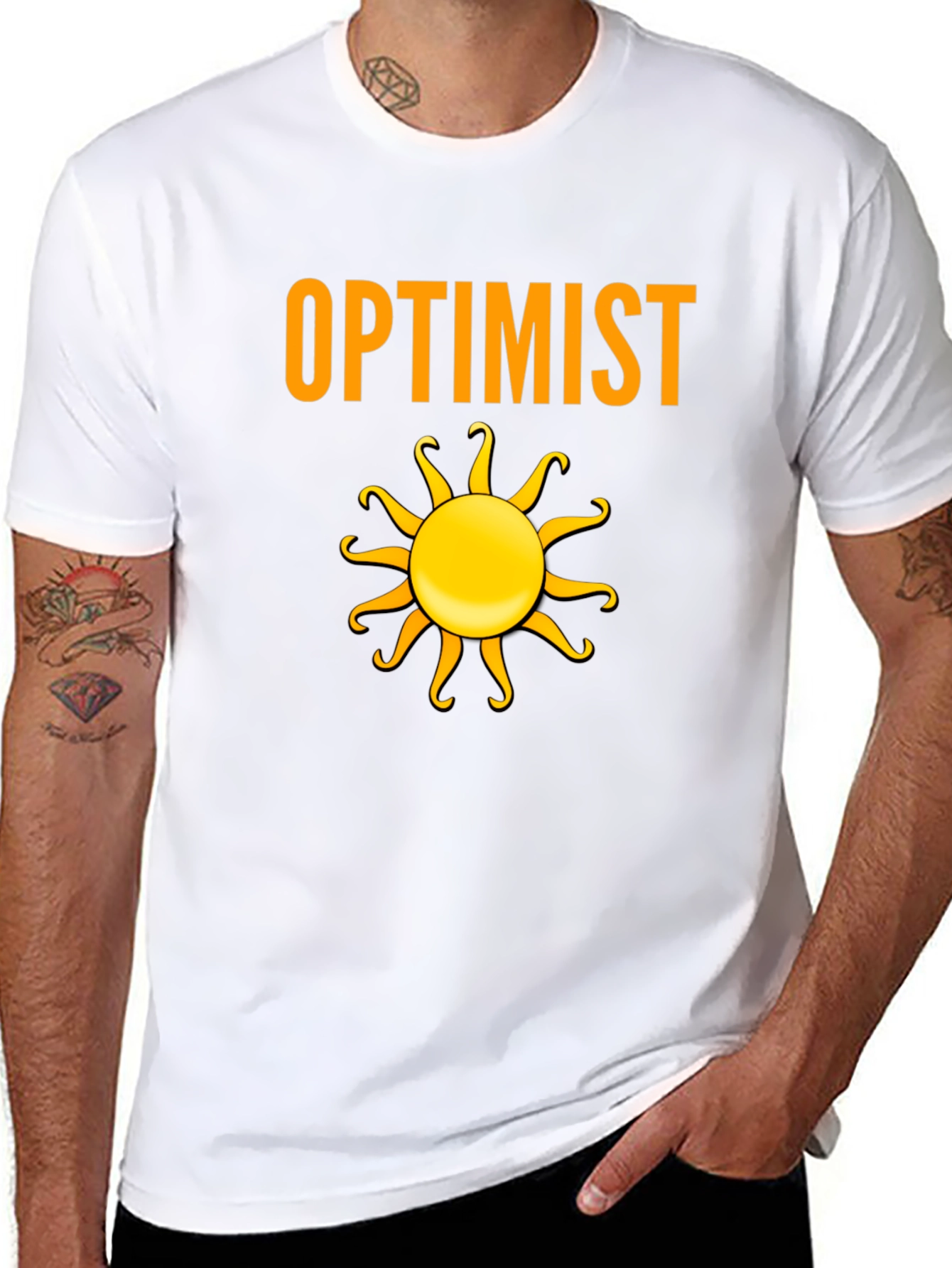 Optimist Sun Graphic T-Shirt - Positive Vibes Only