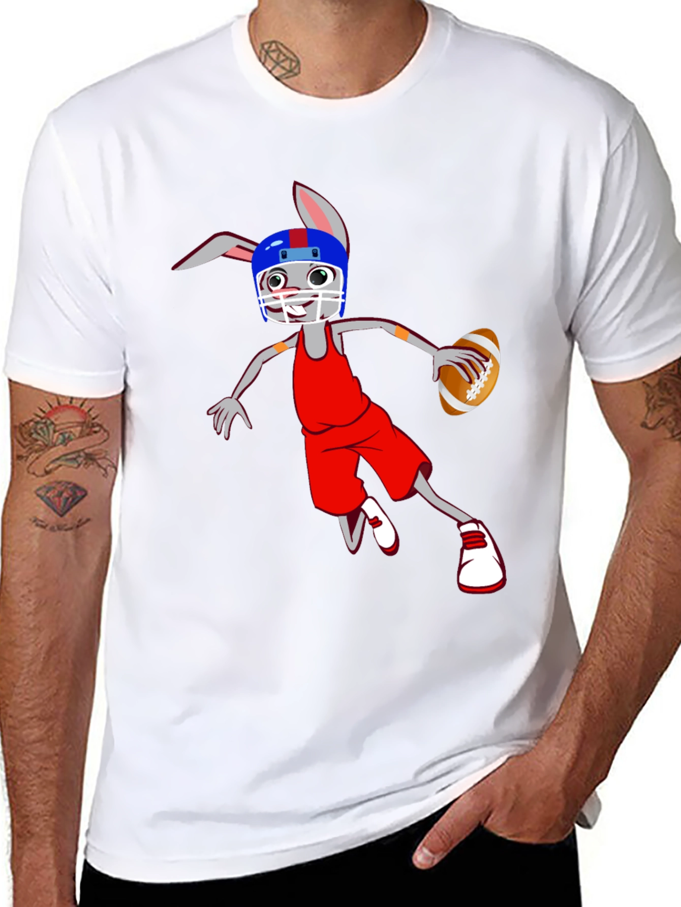 Bunny Football T-Shirt - Catch the Fun!