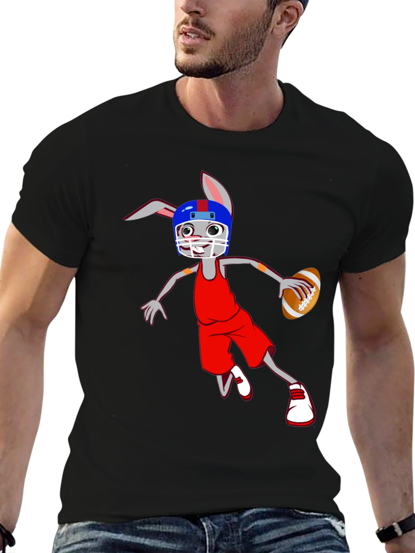 Bunny Football T-Shirt - Catch the Fun!