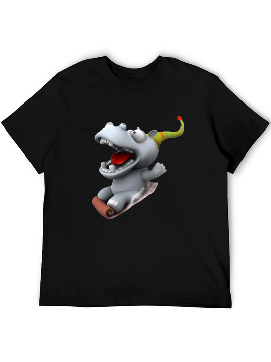 Cartoon Hippo T-Shirt - Fun Graphic Tee