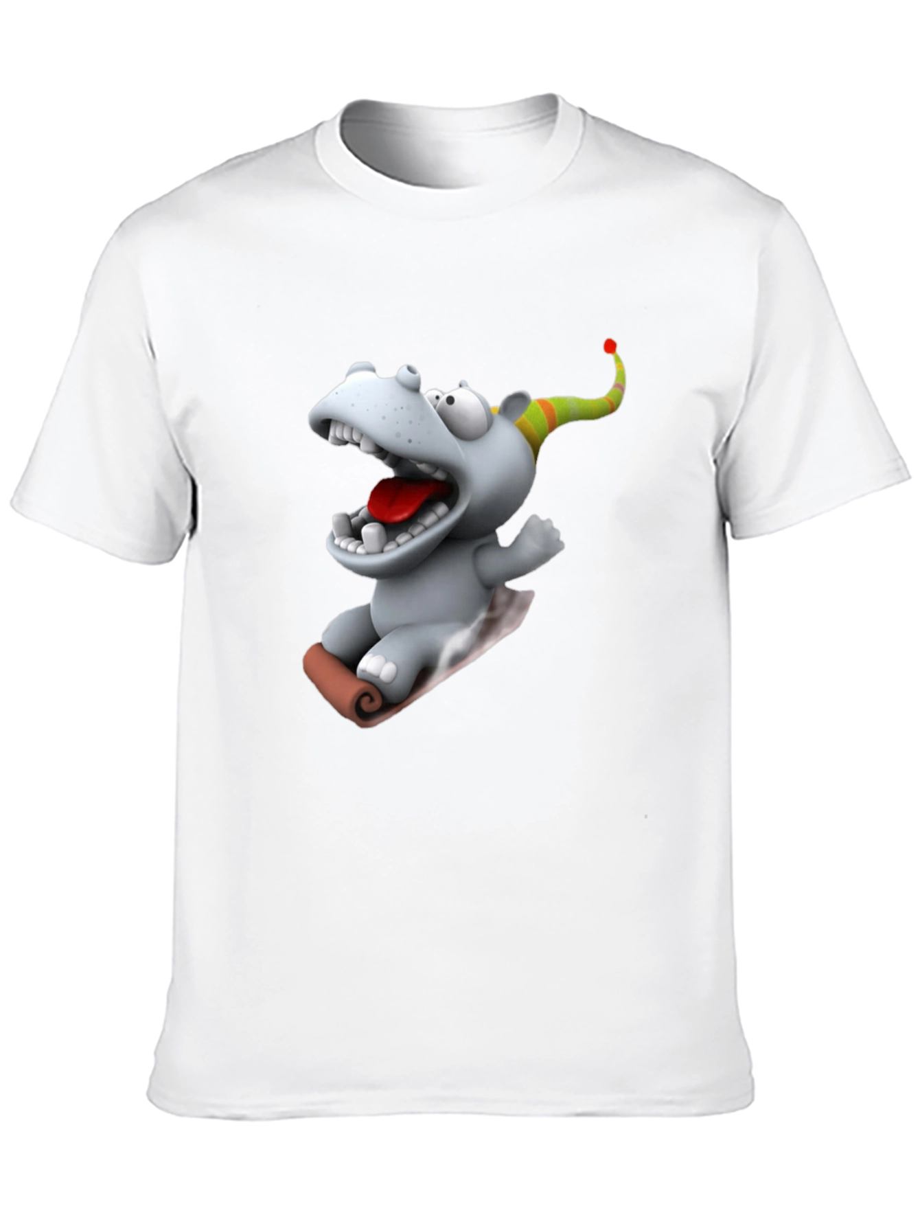 Cartoon Hippo T-Shirt - Fun Graphic Tee