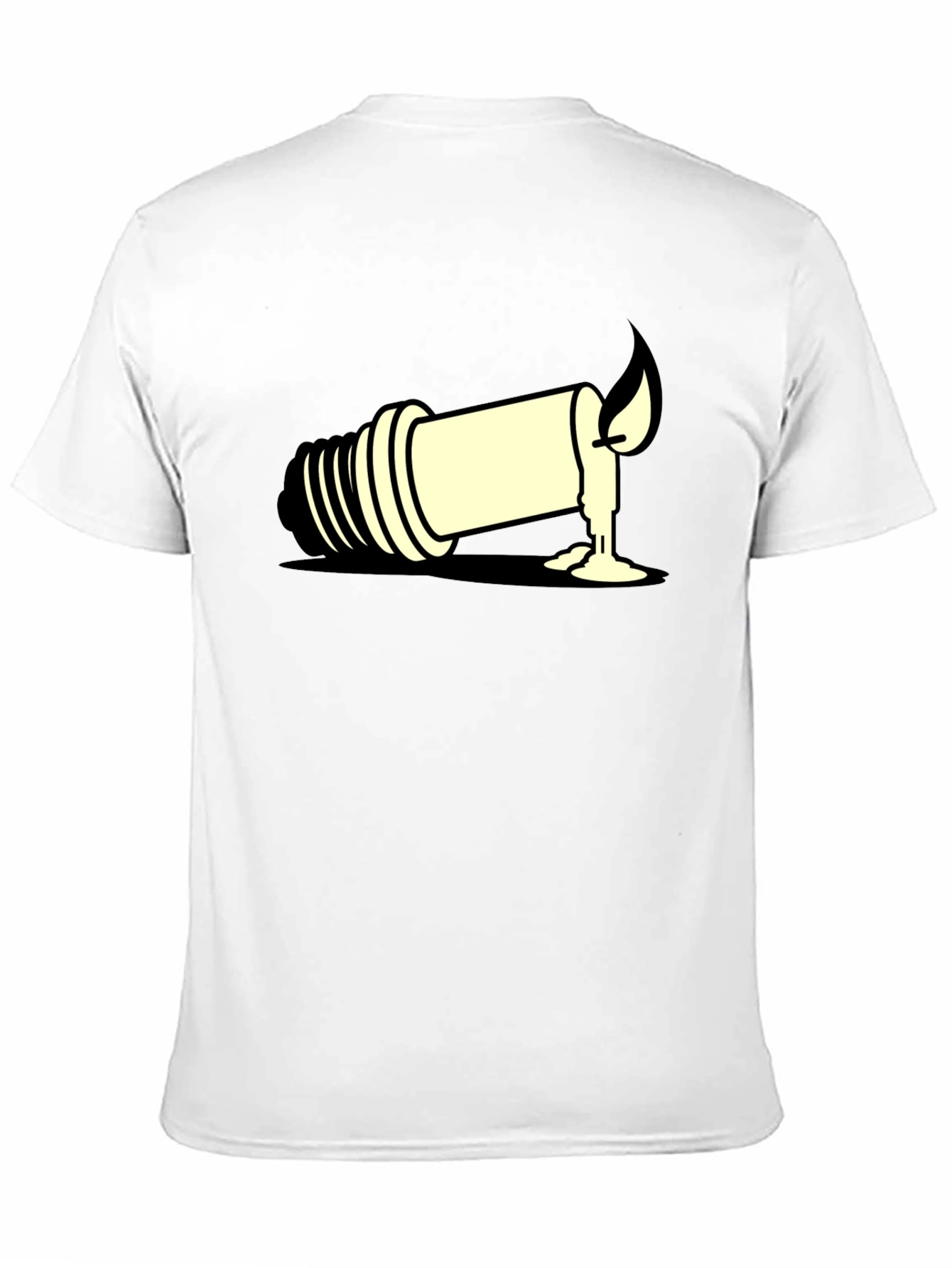 Unique Candle Light Bulb Graphic Tee - Black