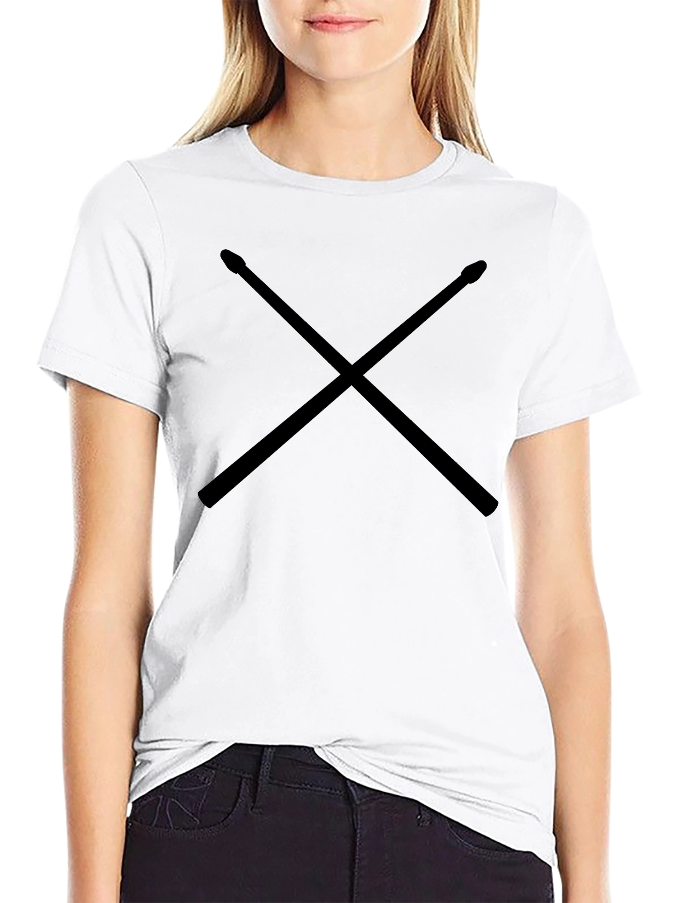 Drum Sticks Graphic Tee - Musician Style Black T-Shirt