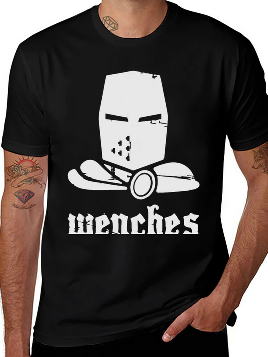 Wenches T-Shirt Crusader Helmet Medieval Humor