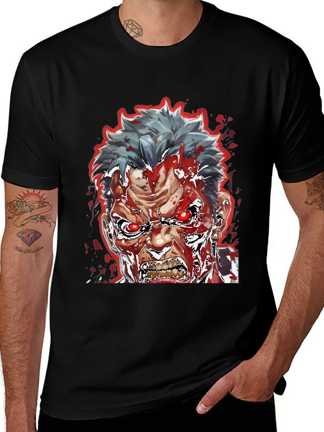 Bloody Anime Rage T-Shirt - Mens Graphic Tee