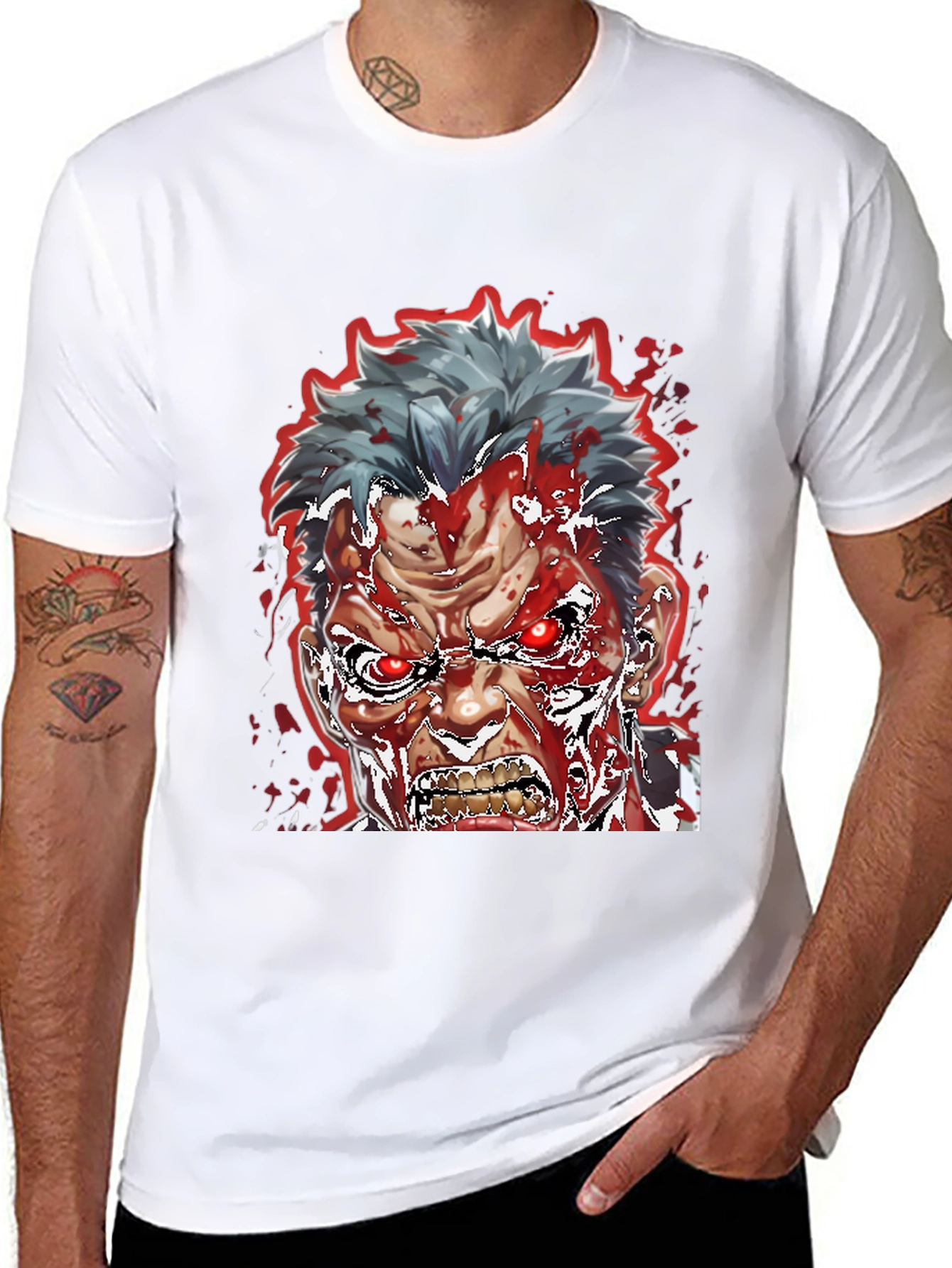 Bloody Anime Rage T-Shirt - Mens Graphic Tee