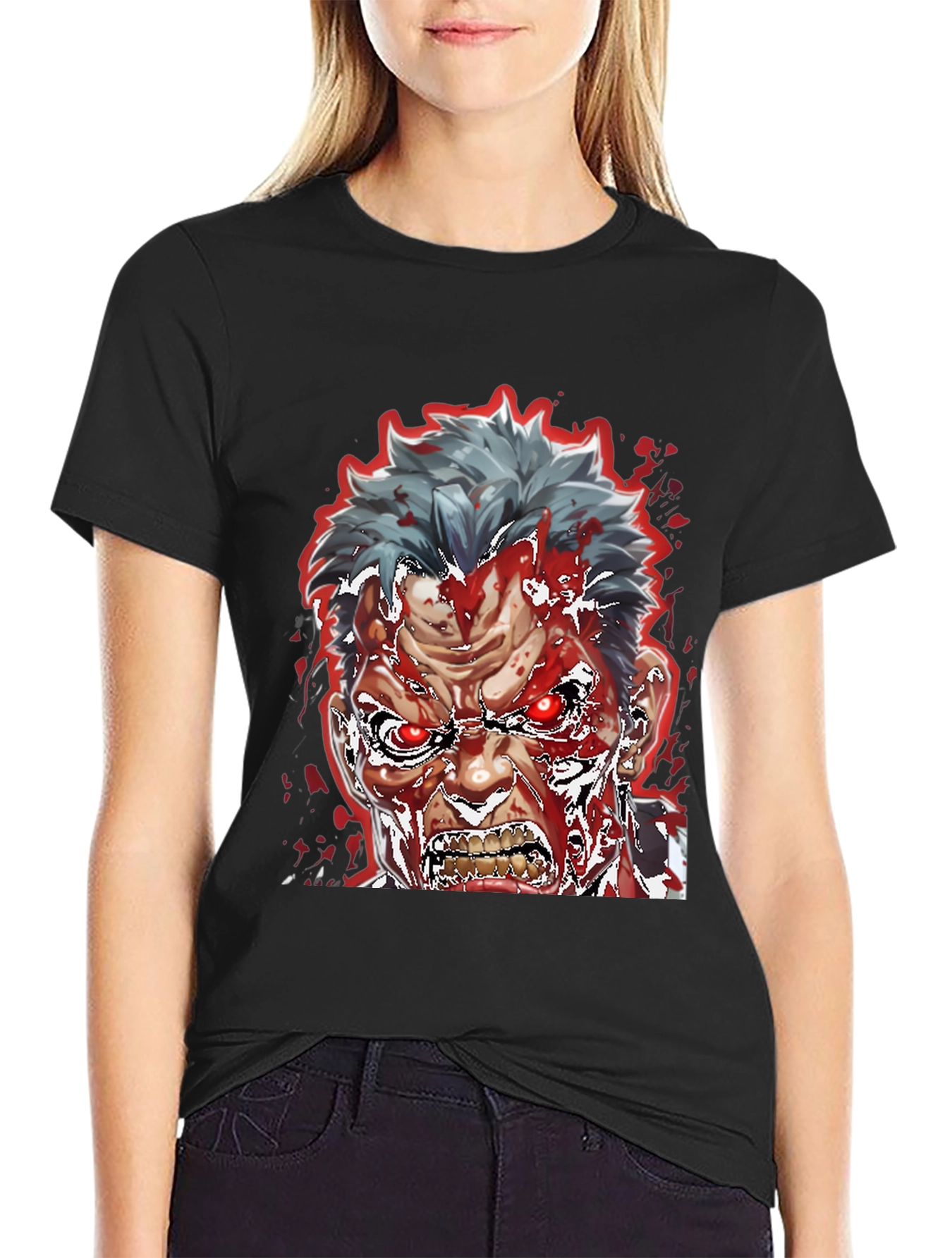 Bloody Anime Rage T-Shirt - Mens Graphic Tee