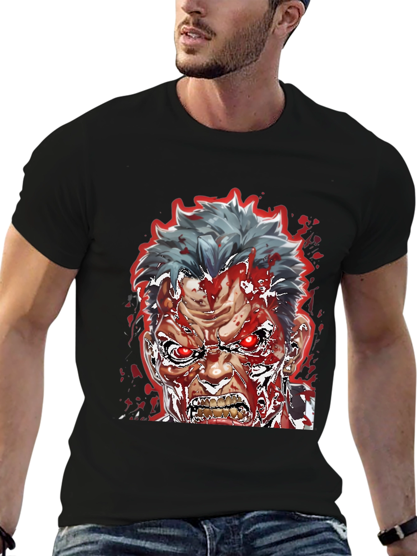 Bloody Anime Rage T-Shirt - Mens Graphic Tee