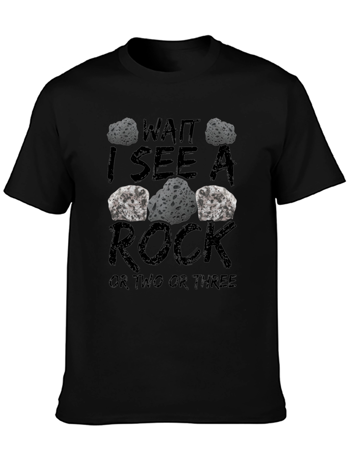 Wait I See a Rock Mens Black T-Shirt