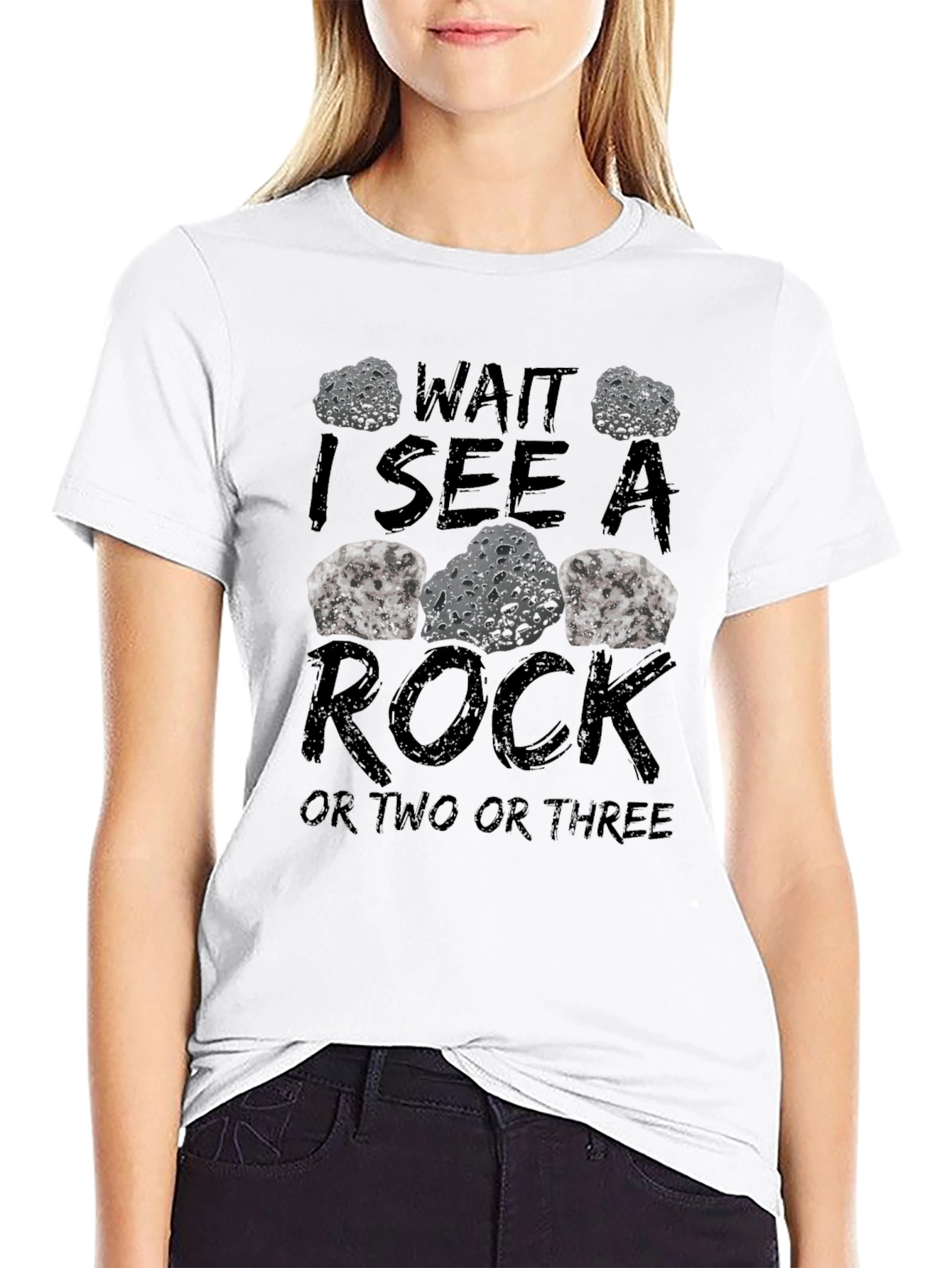 Wait I See a Rock Mens Black T-Shirt