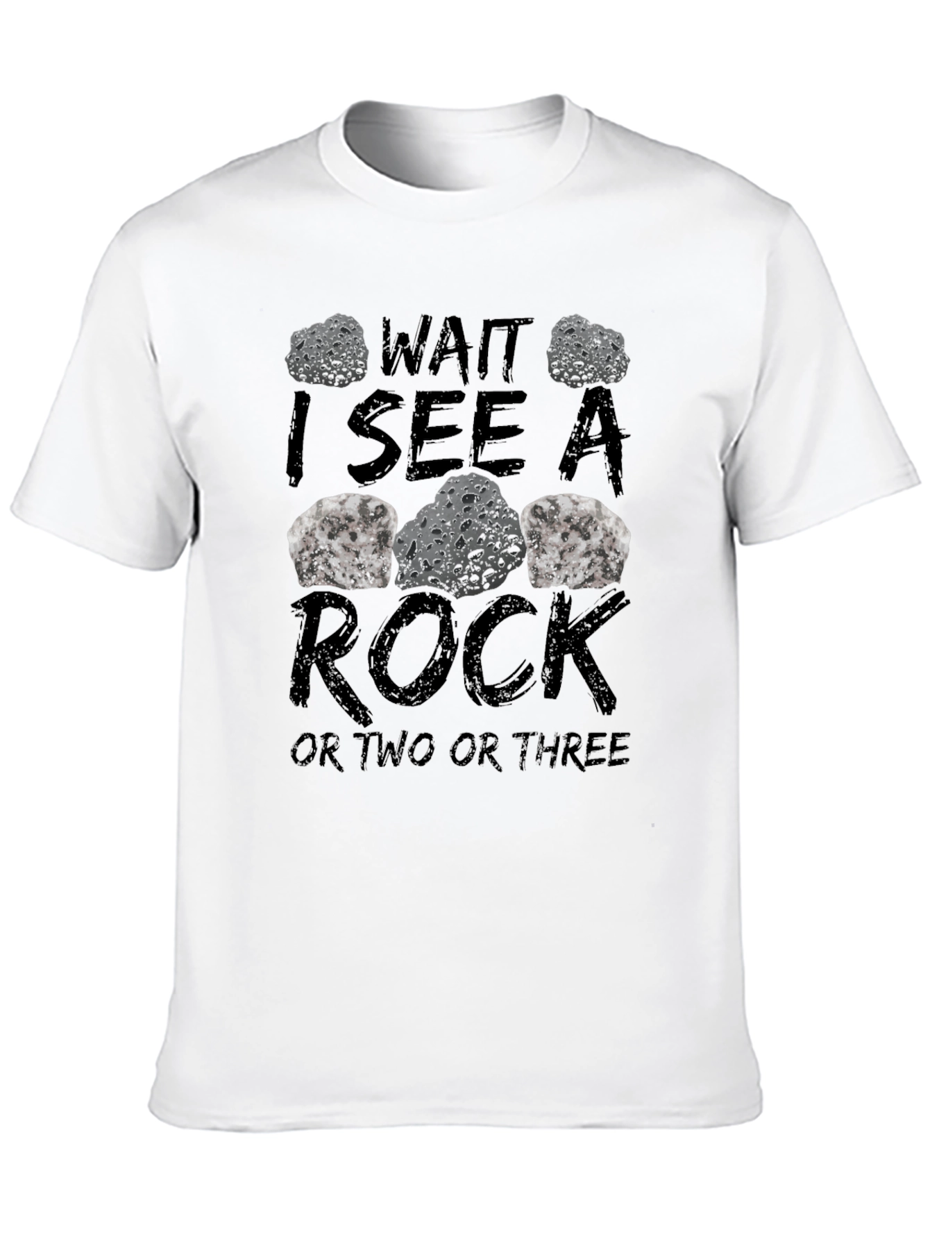 Wait I See a Rock Mens Black T-Shirt