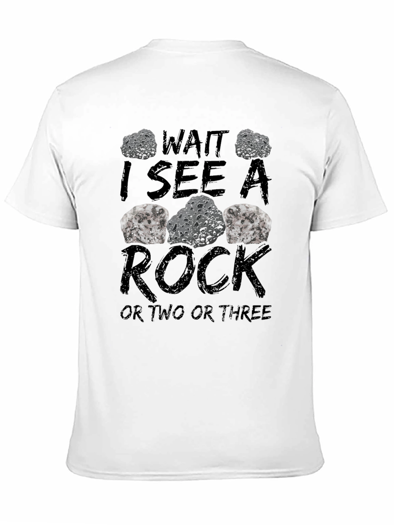 Wait I See a Rock Mens Black T-Shirt