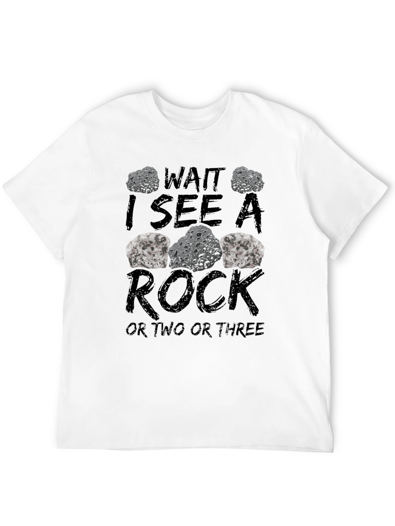 Wait I See a Rock Mens Black T-Shirt