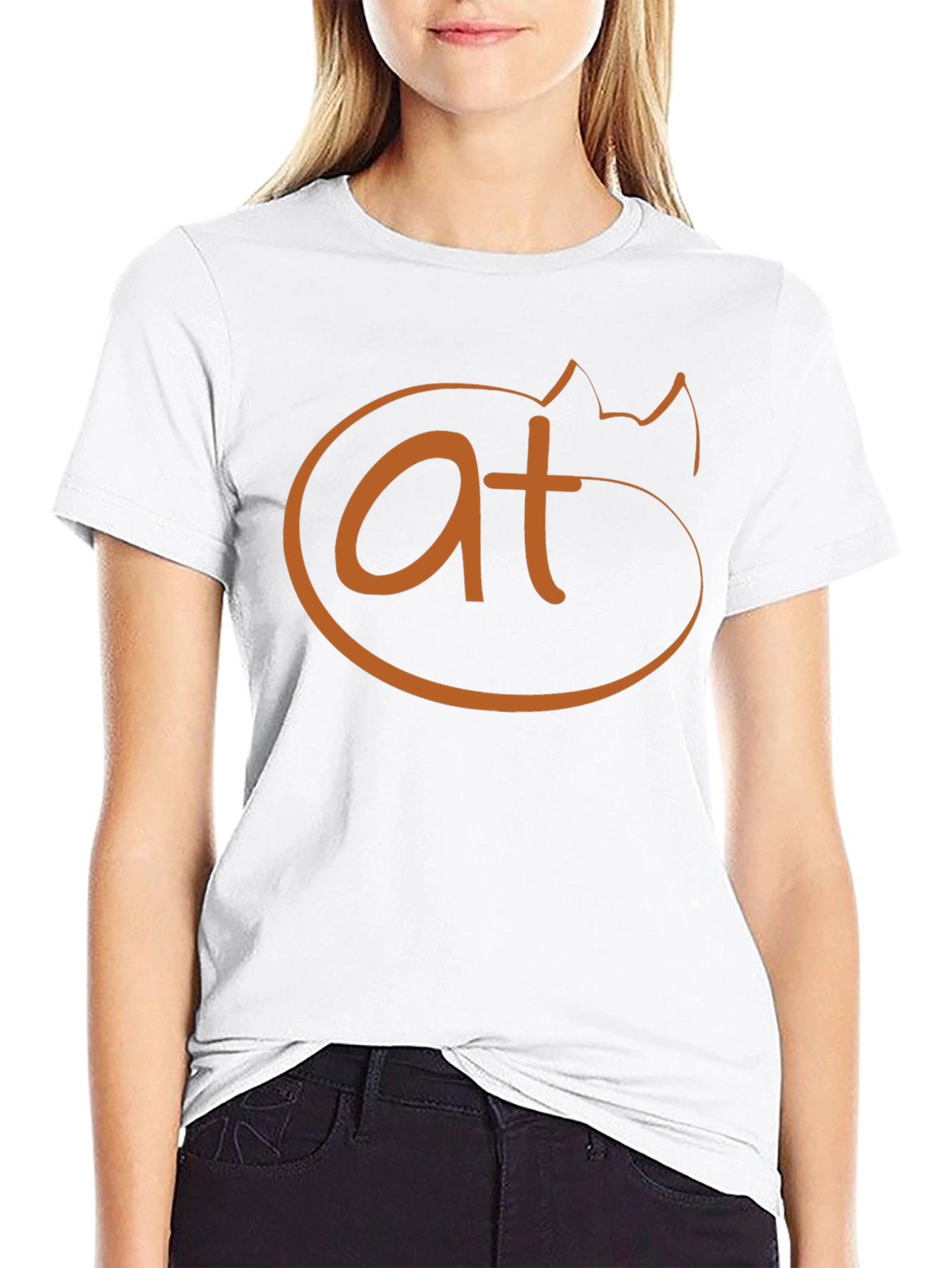 Funny Cat AT Symbol T-Shirt