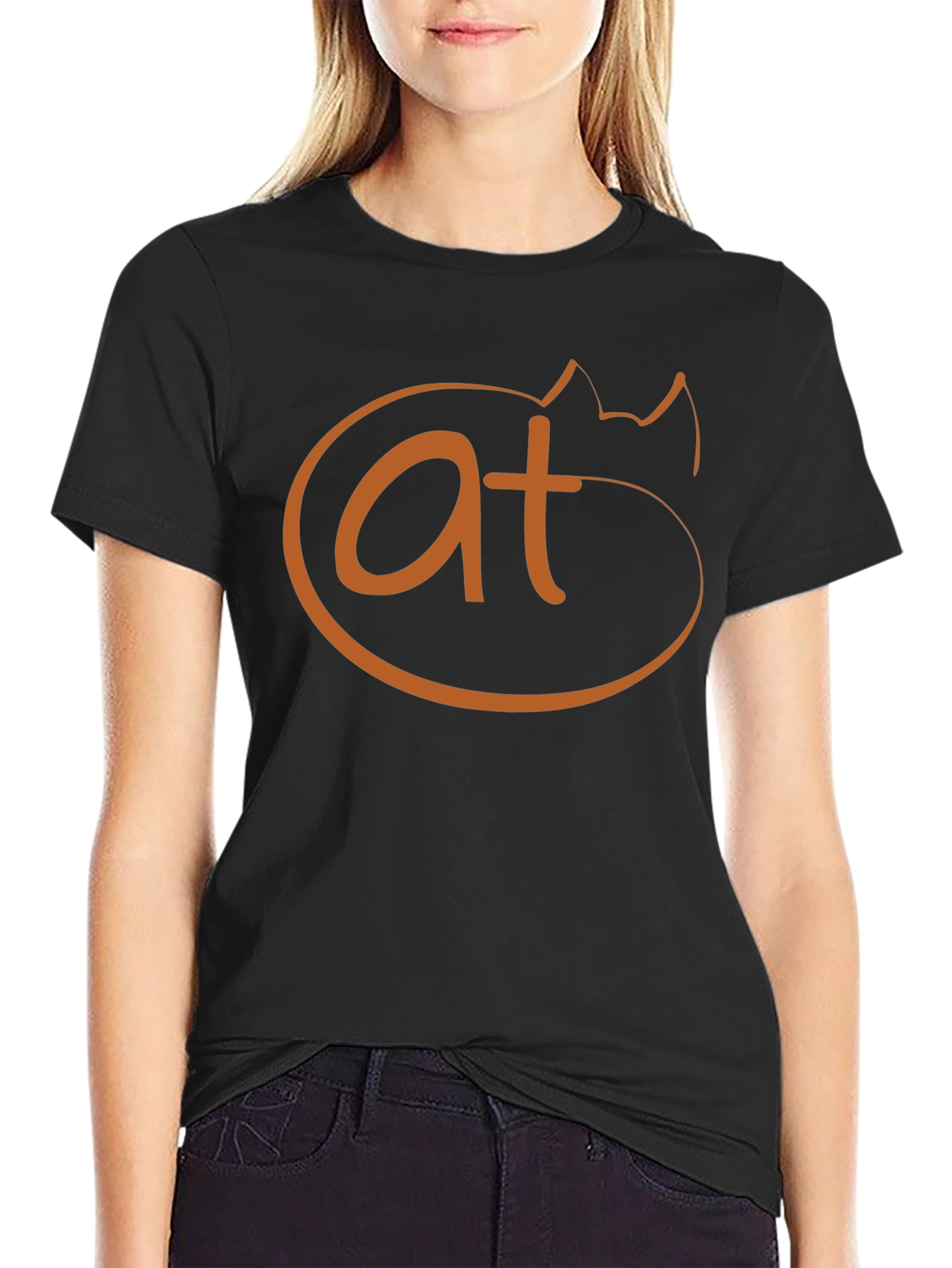 Funny Cat AT Symbol T-Shirt