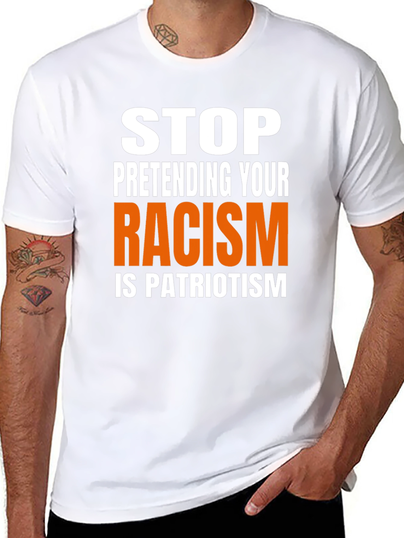 Stop Pretending Racism is Patriotism Graphic Tee