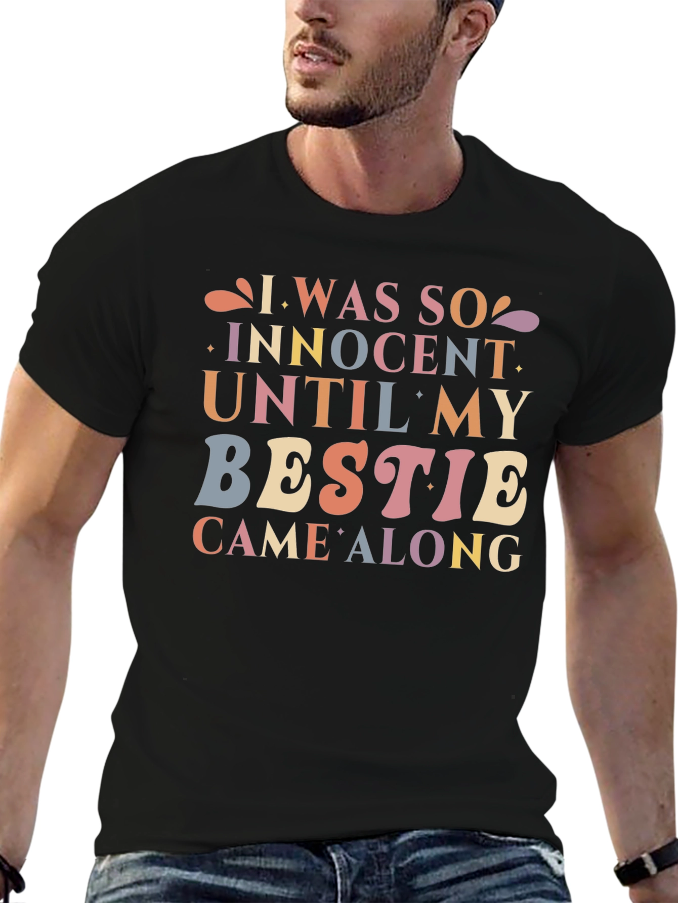 Innocent Until Bestie T-Shirt - Fun Novelty Tee