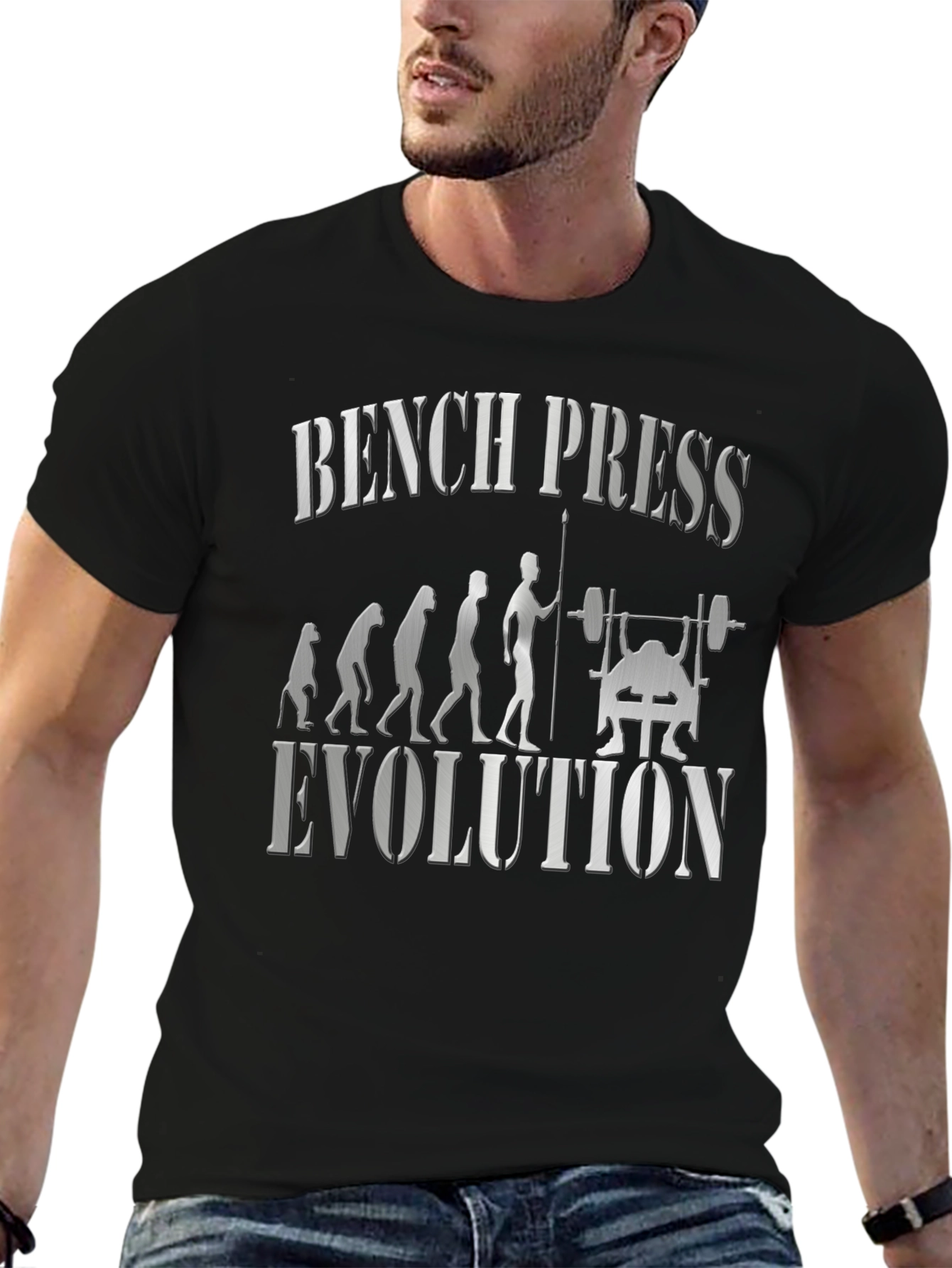 Bench Press Evolution Graphic T-Shirt - Black