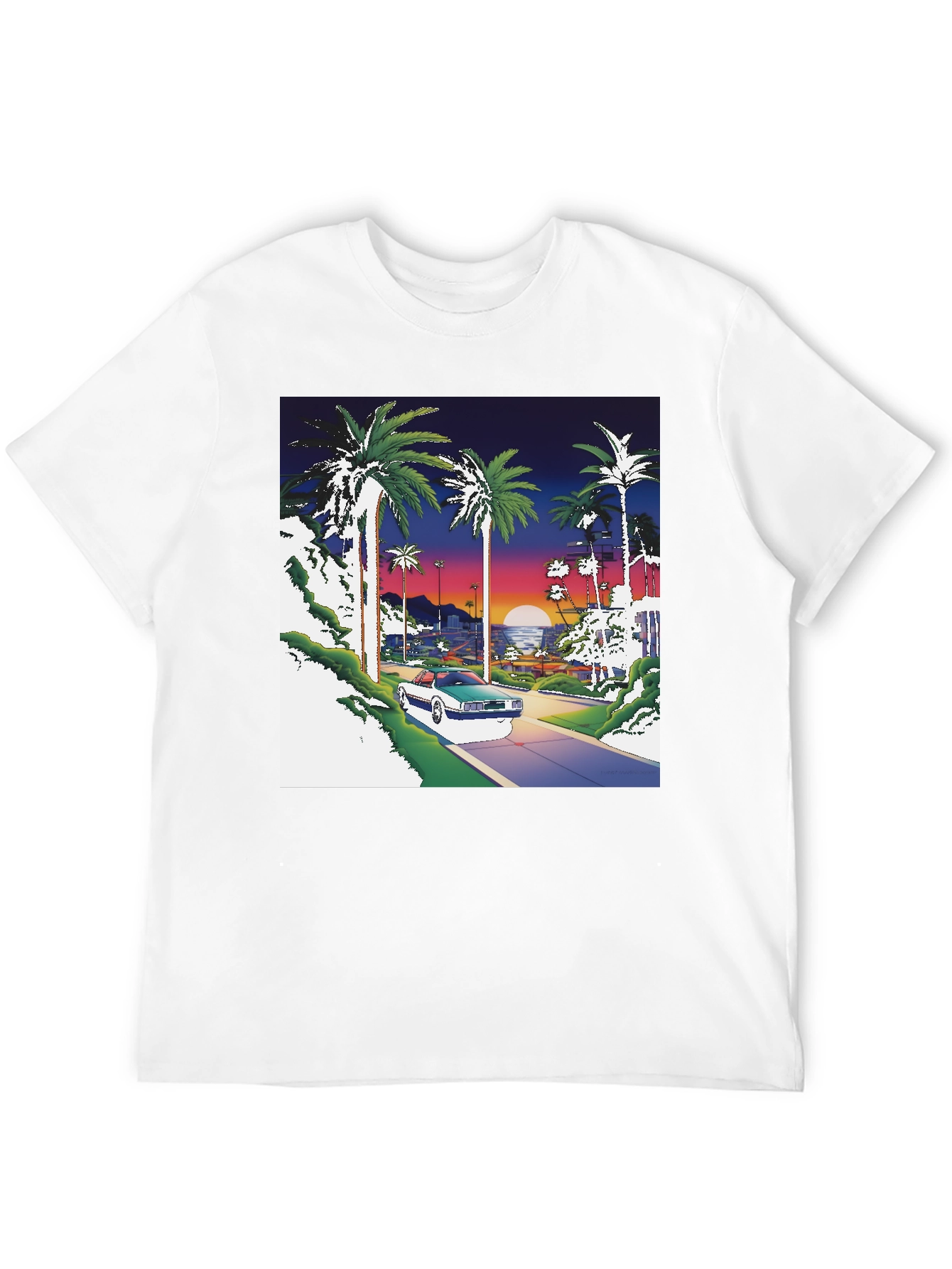 Sunset Drive Graphic Tee - Vaporwave Style