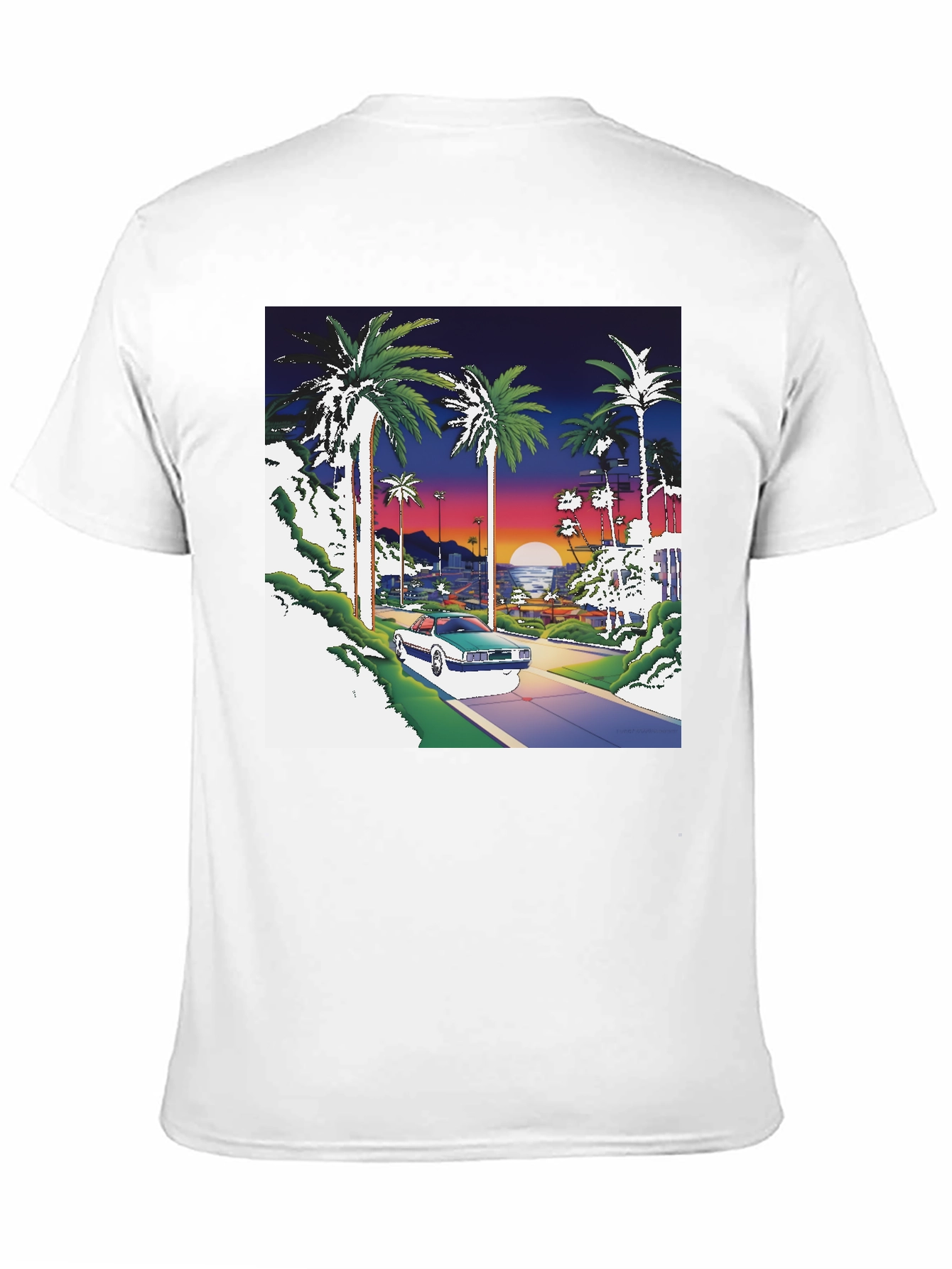 Sunset Drive Graphic Tee - Vaporwave Style