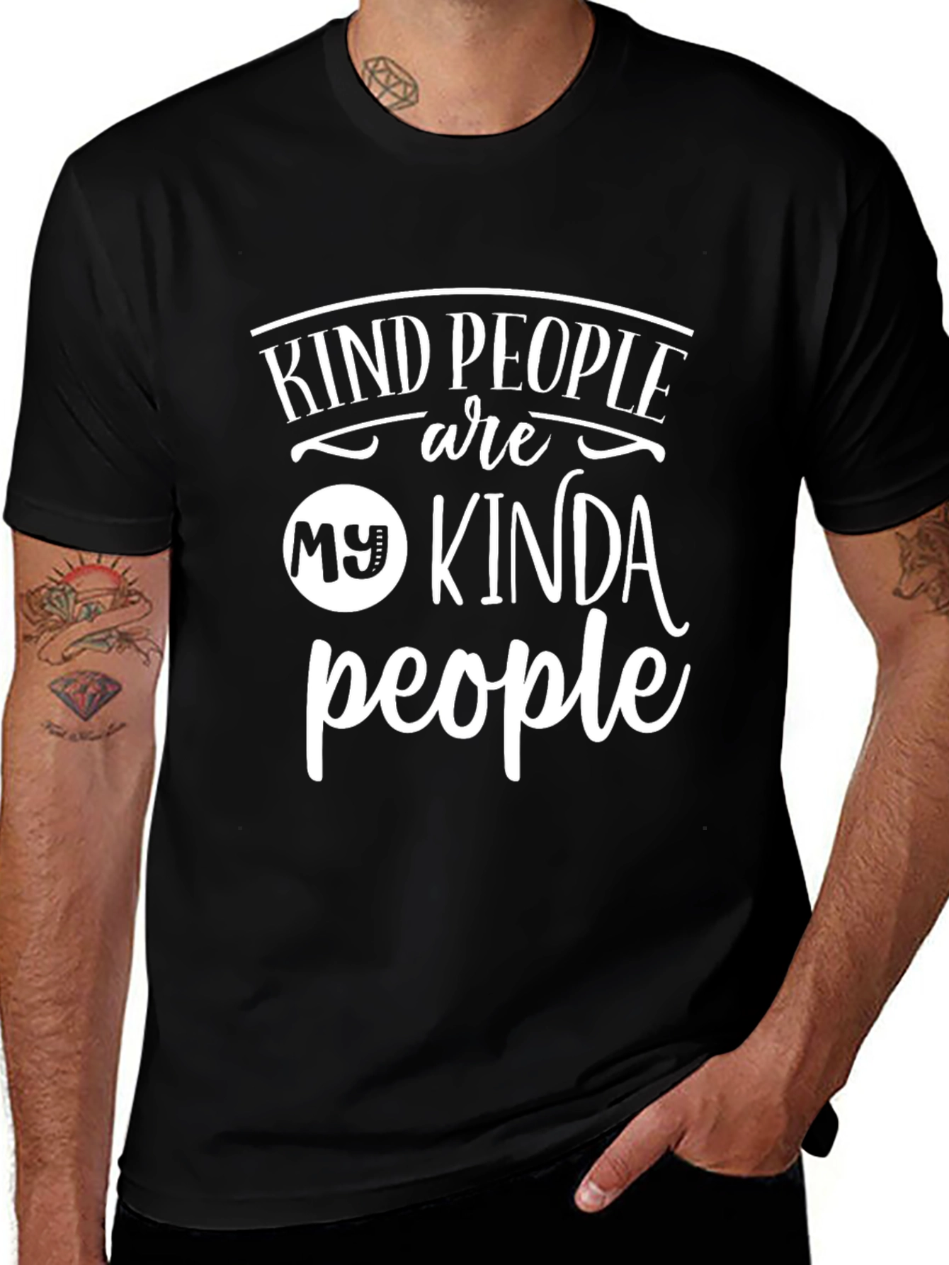 Kind People T-Shirt - Unisex Black Cotton Tee