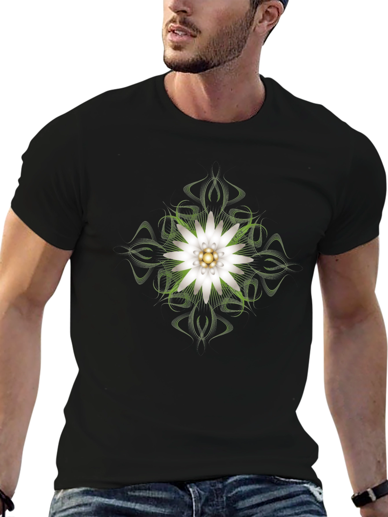 Edelweiss Graphic Black T-Shirt