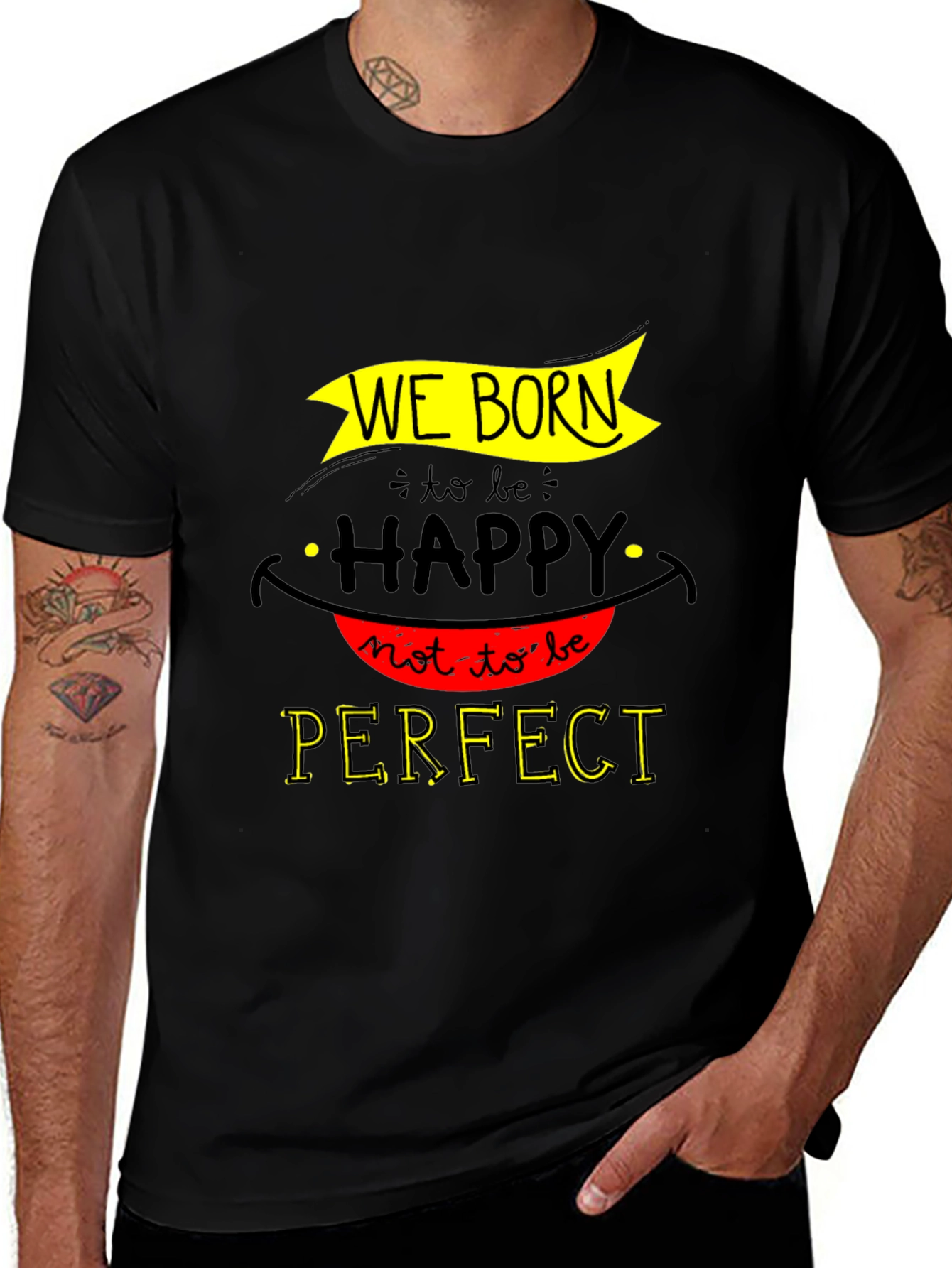 We Born Happy Graphic T-Shirt