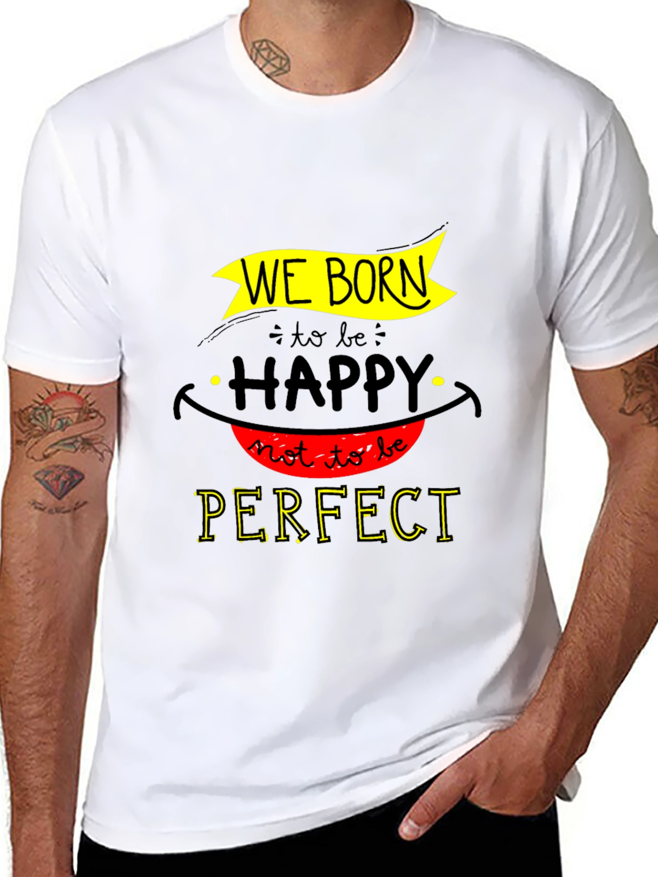 We Born Happy Graphic T-Shirt