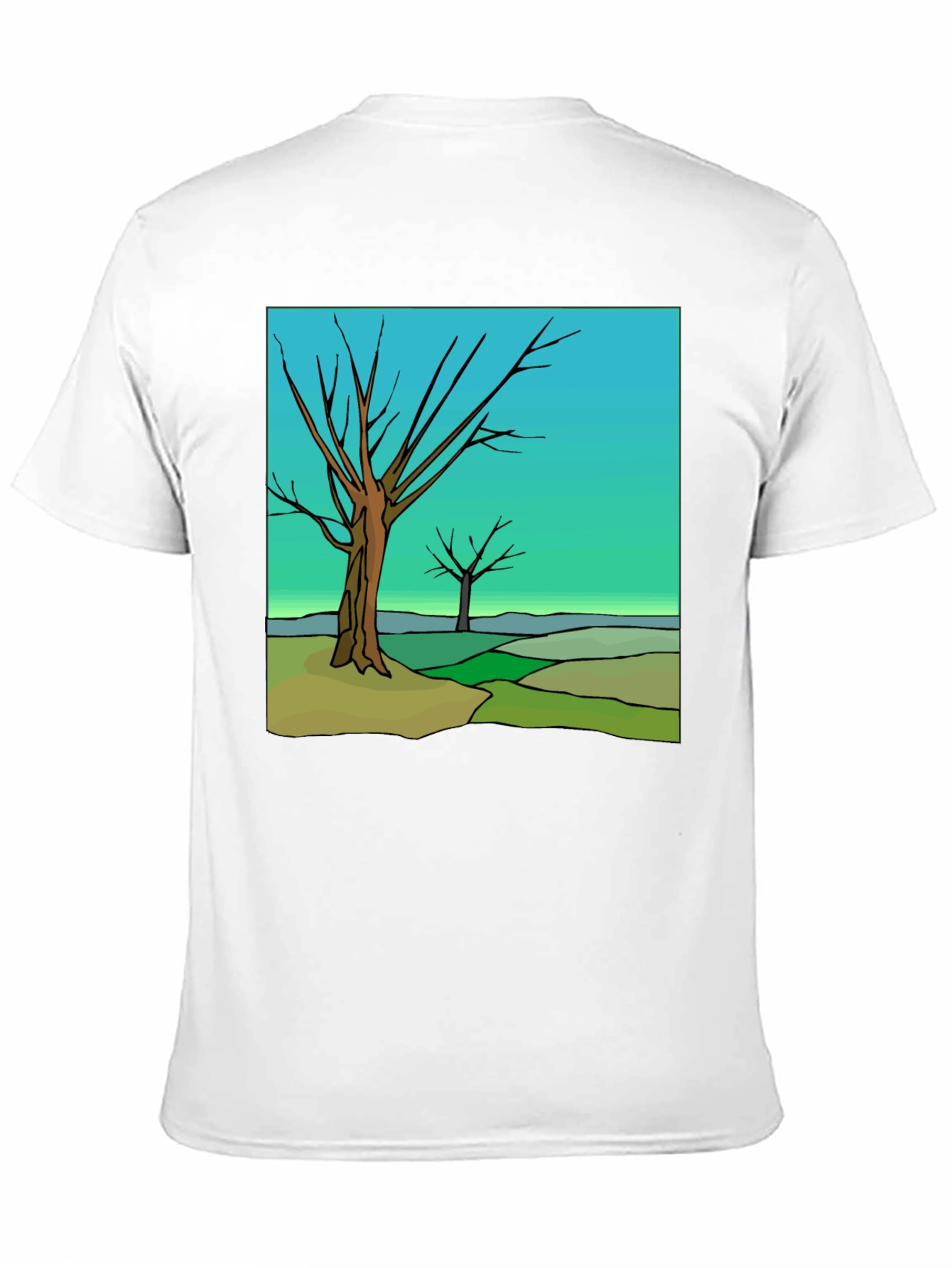 Abstract Tree Graphic Black T-Shirt