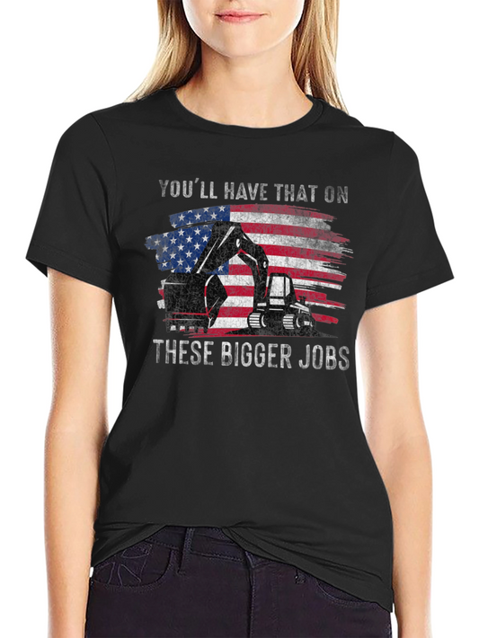 American Flag Heavy Equipment T-Shirt