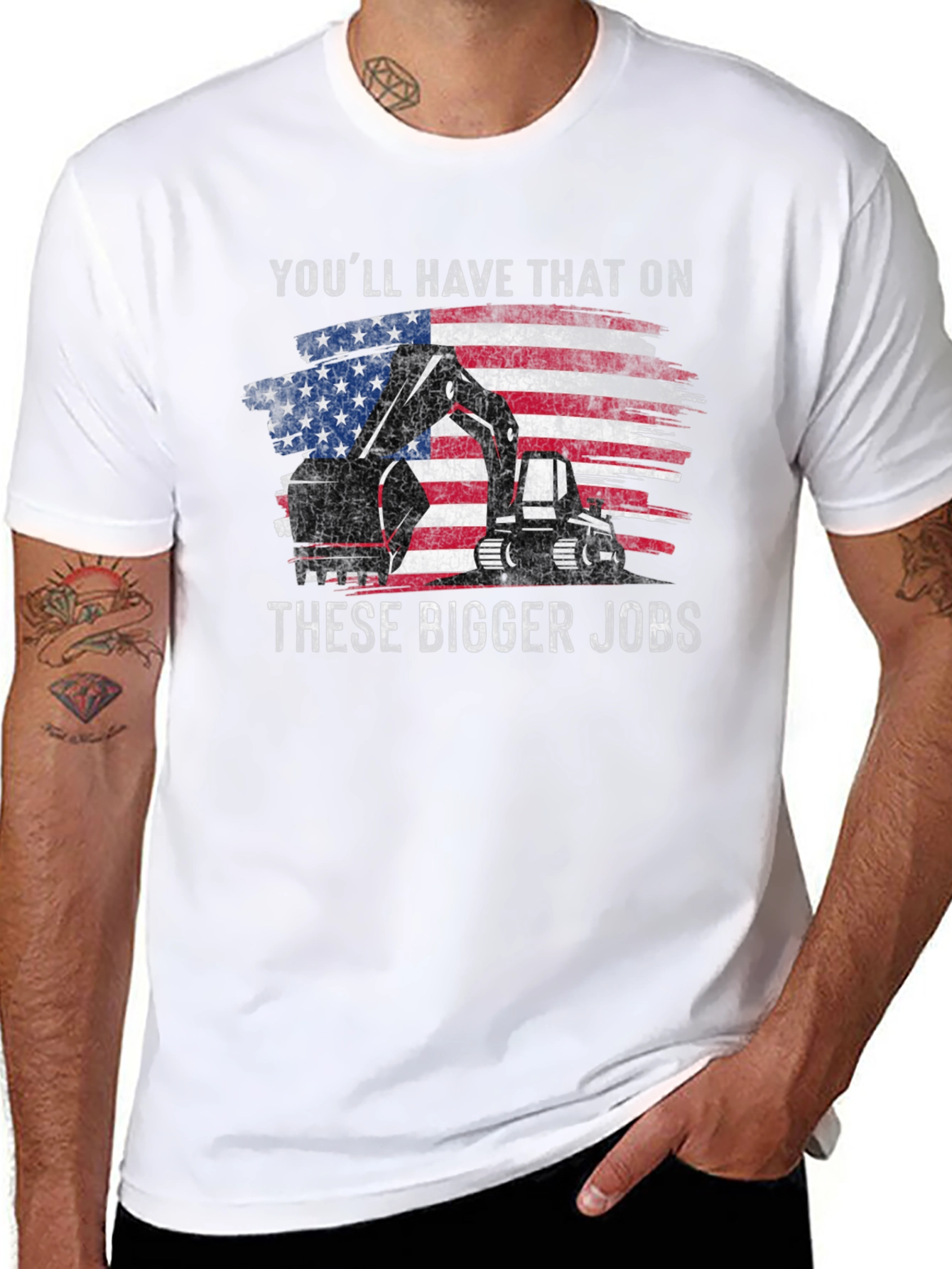 American Flag Heavy Equipment T-Shirt
