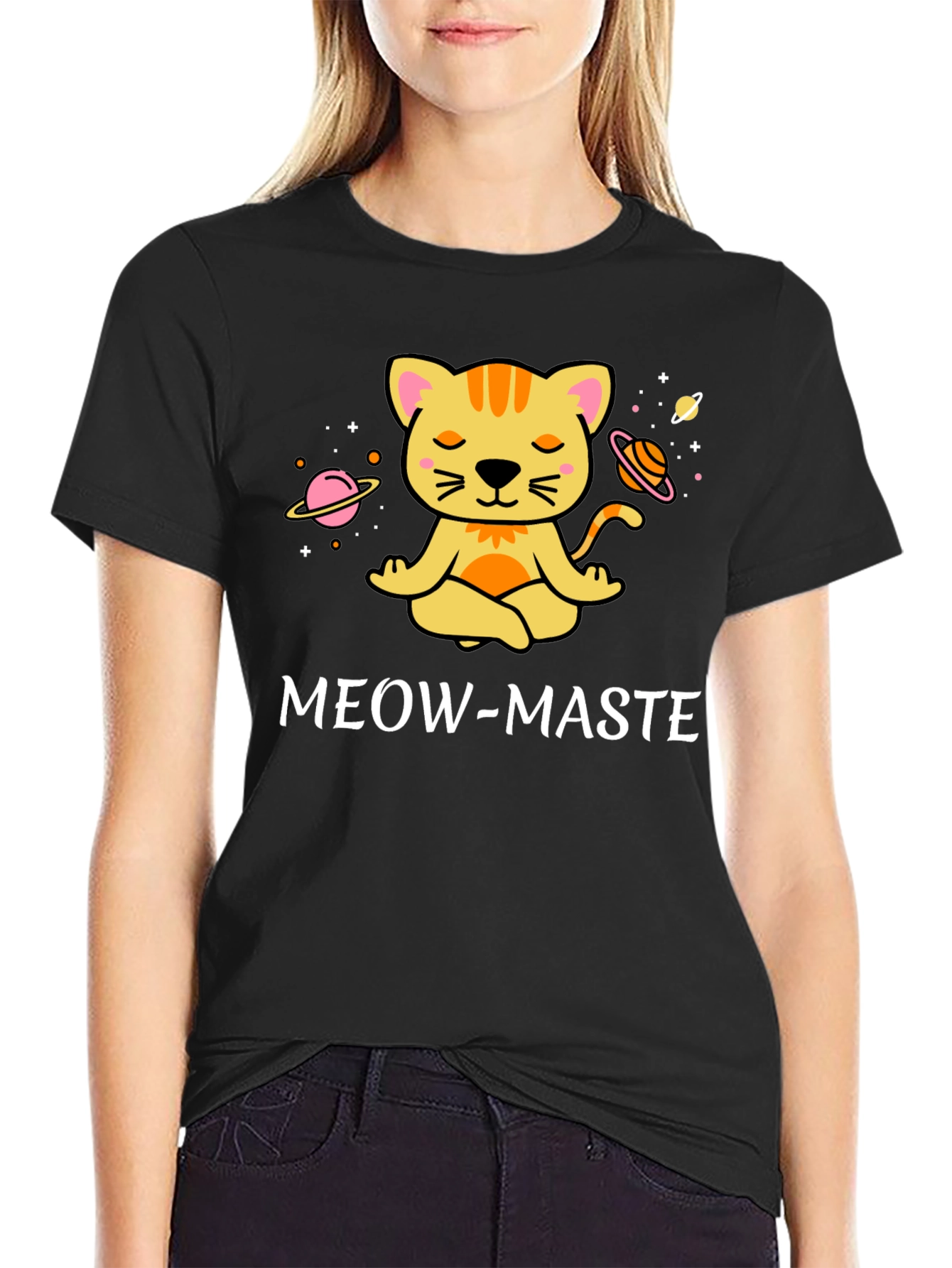 Meow-Maste Cat Meditation T-Shirt Yoga Kitty Tee