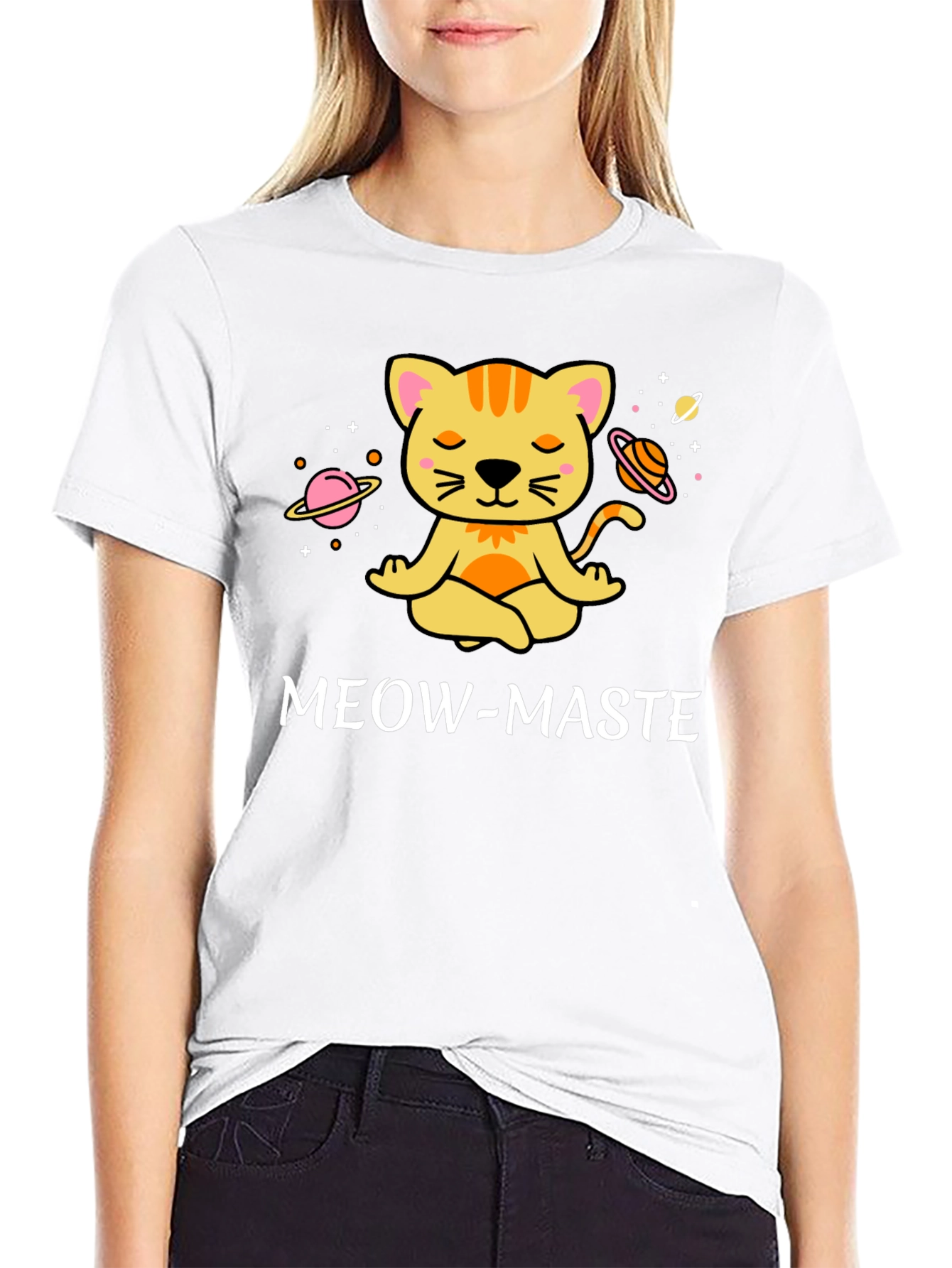 Meow-Maste Cat Meditation T-Shirt Yoga Kitty Tee