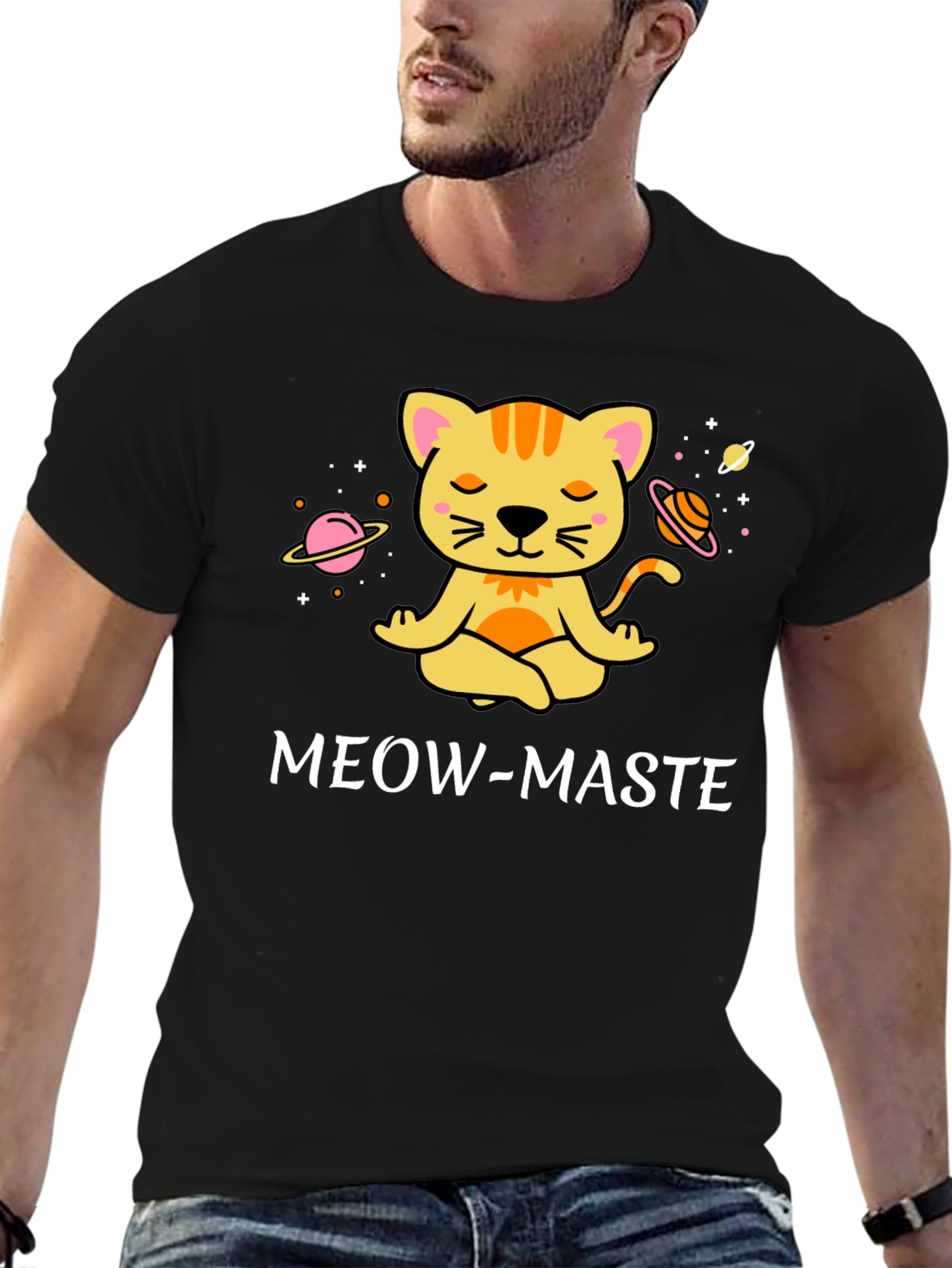 Meow-Maste Cat Meditation T-Shirt Yoga Kitty Tee