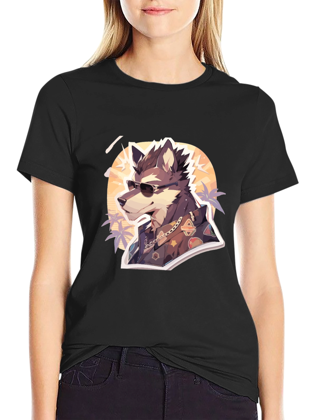 Cool Wolf Graphic Tee - Unique Animal Print