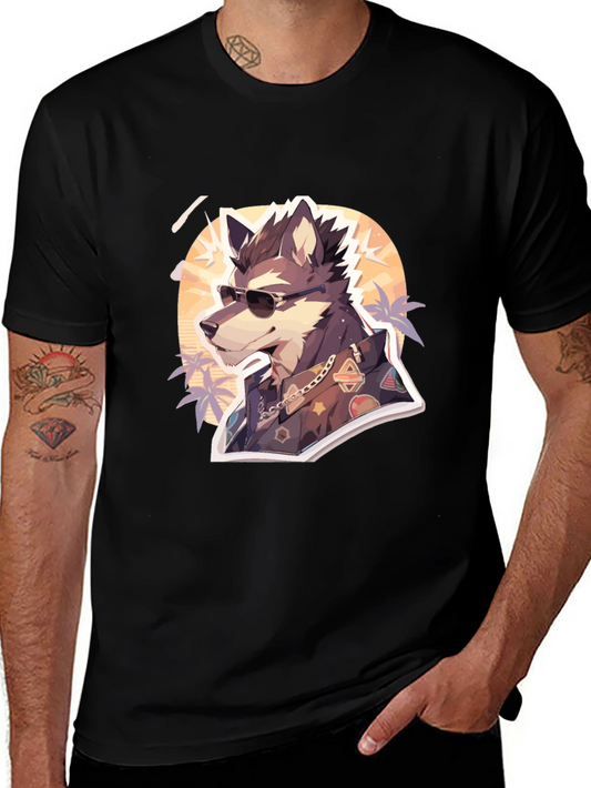 Cool Wolf Graphic Tee - Unique Animal Print