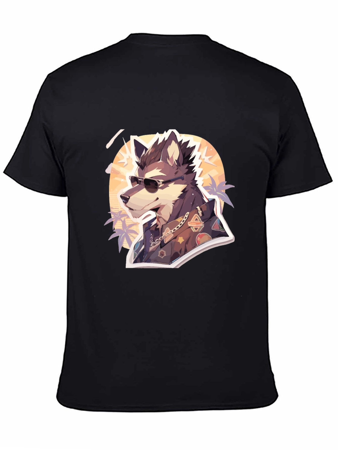 Cool Wolf Graphic Tee - Unique Animal Print