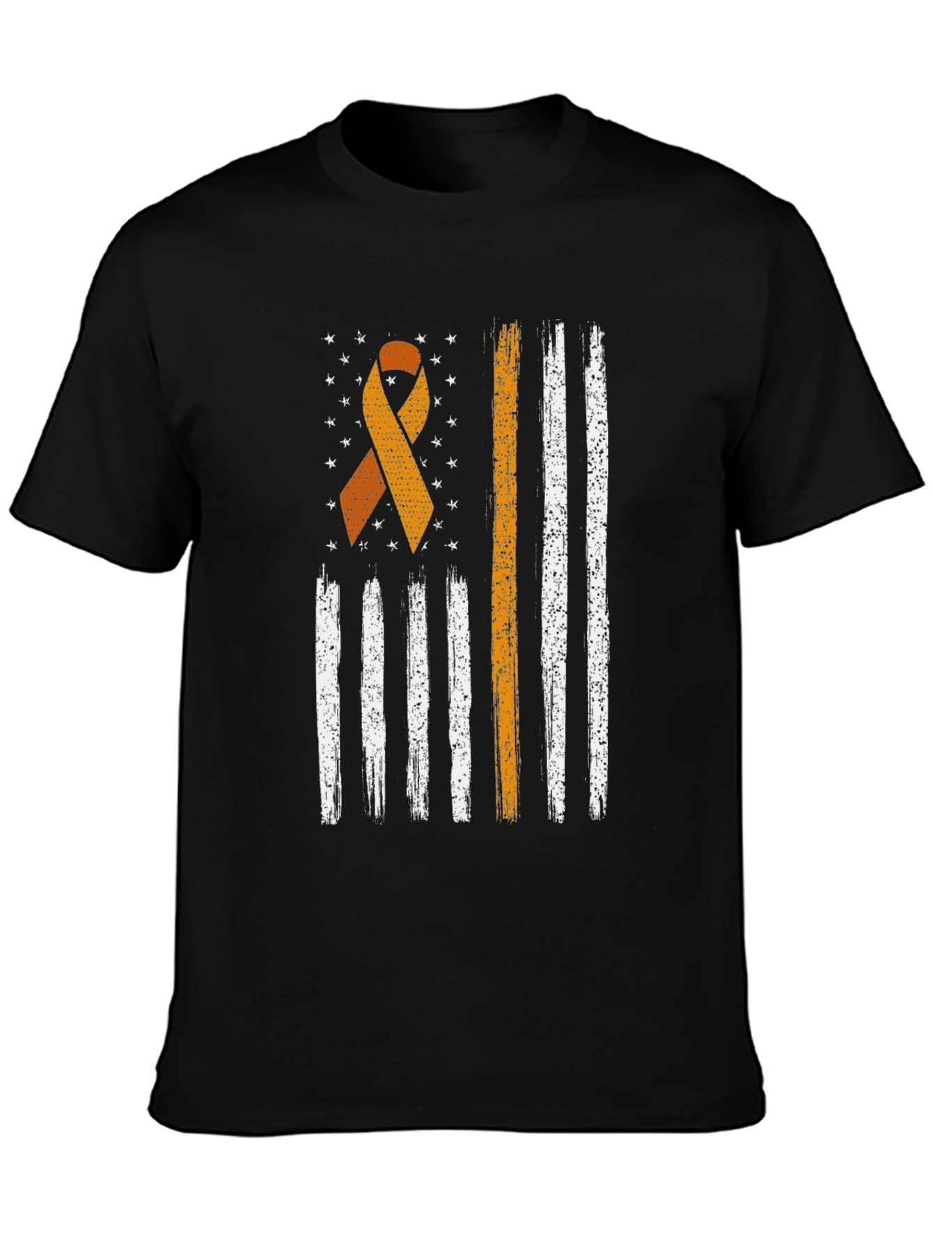 Awareness Ribbon Distressed American Flag T-Shirt