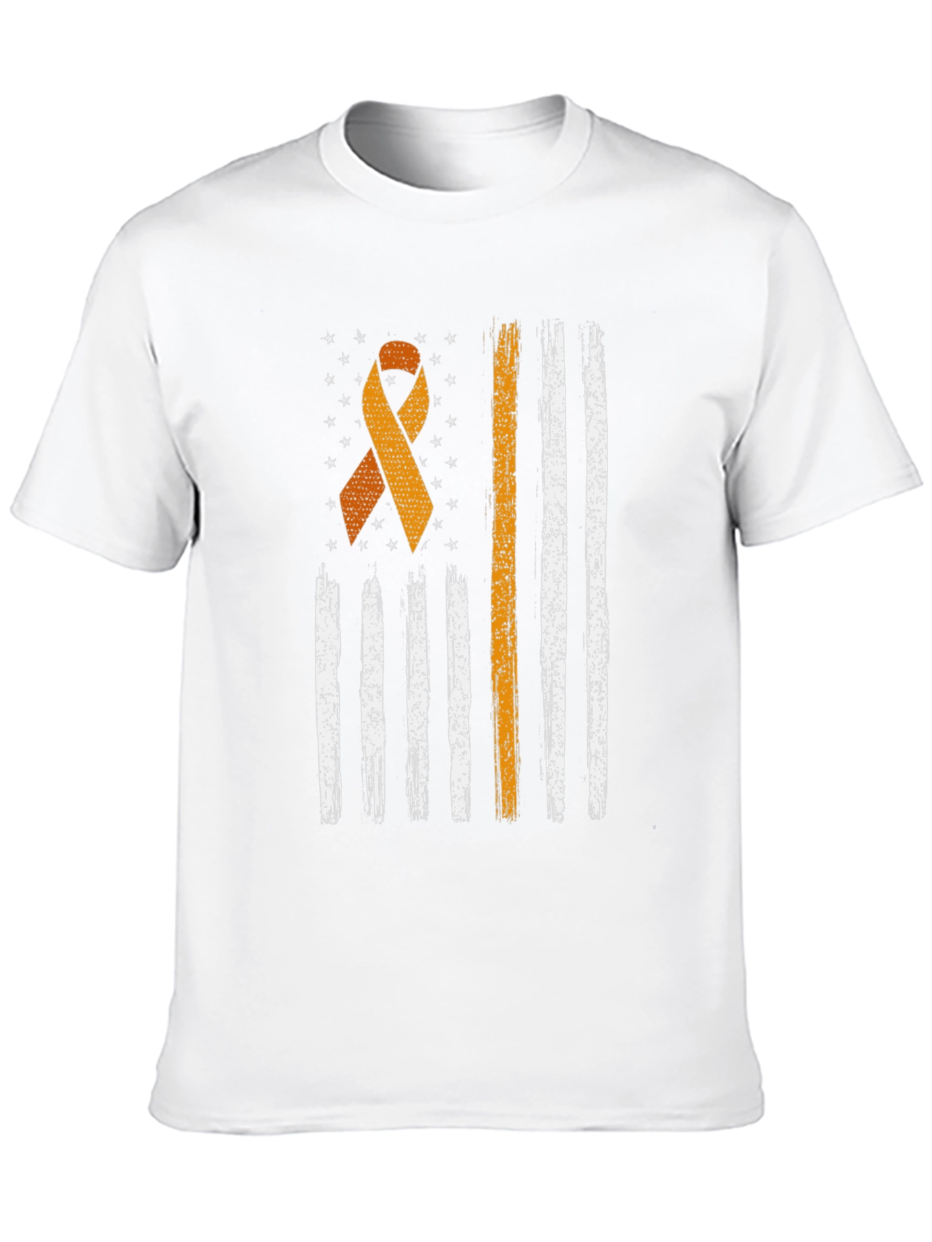 Awareness Ribbon Distressed American Flag T-Shirt