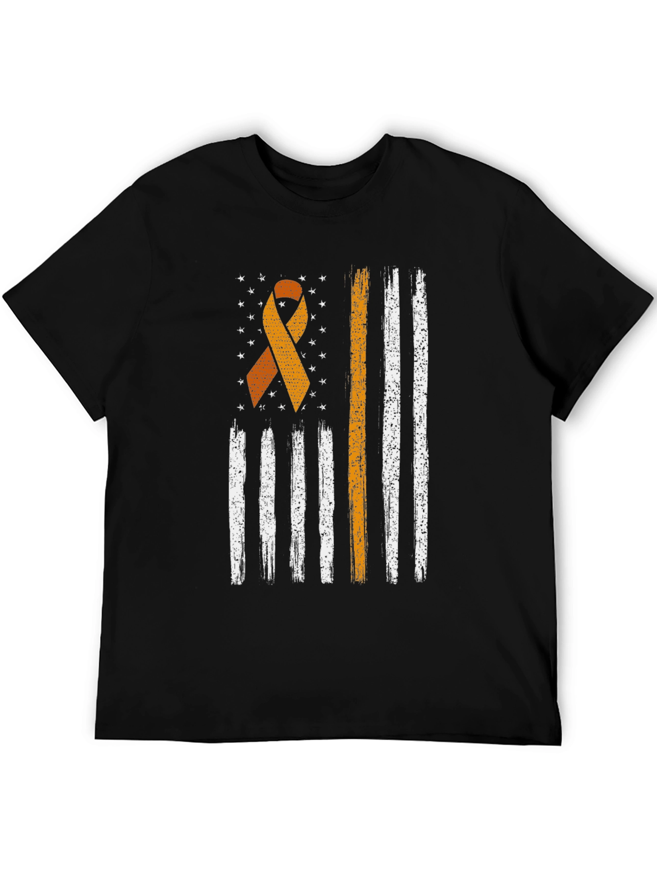 Awareness Ribbon Distressed American Flag T-Shirt