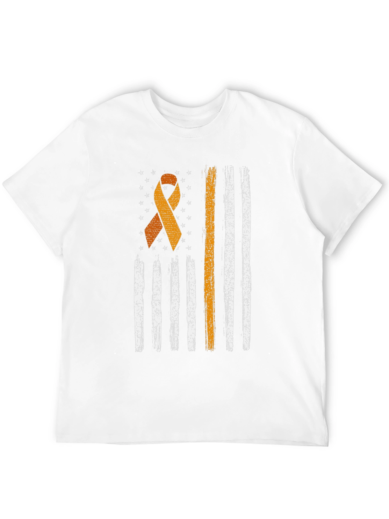 Awareness Ribbon Distressed American Flag T-Shirt