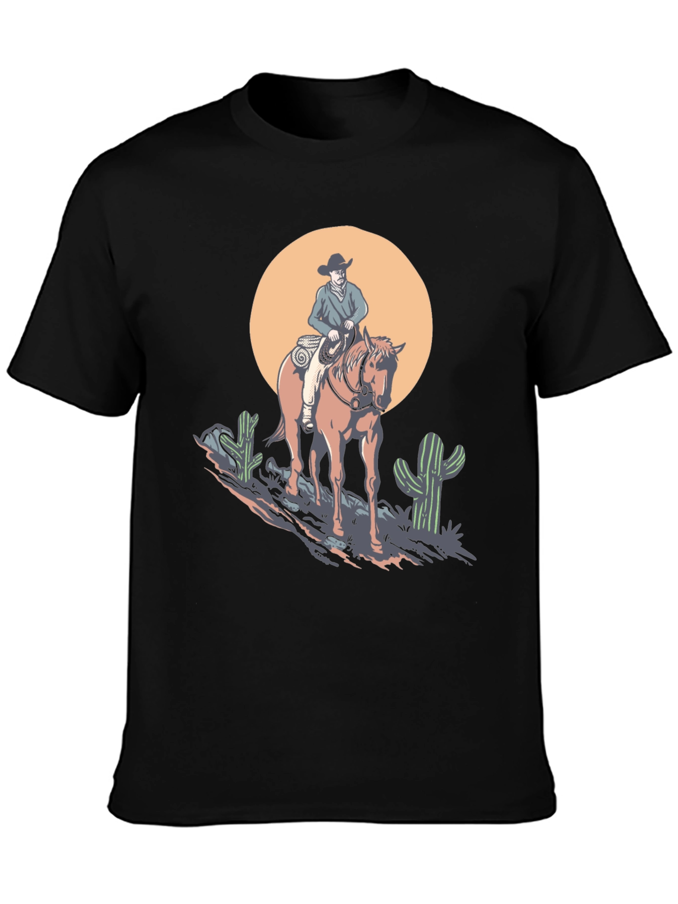 Cowboy Sunset Graphic Tee - Western Style