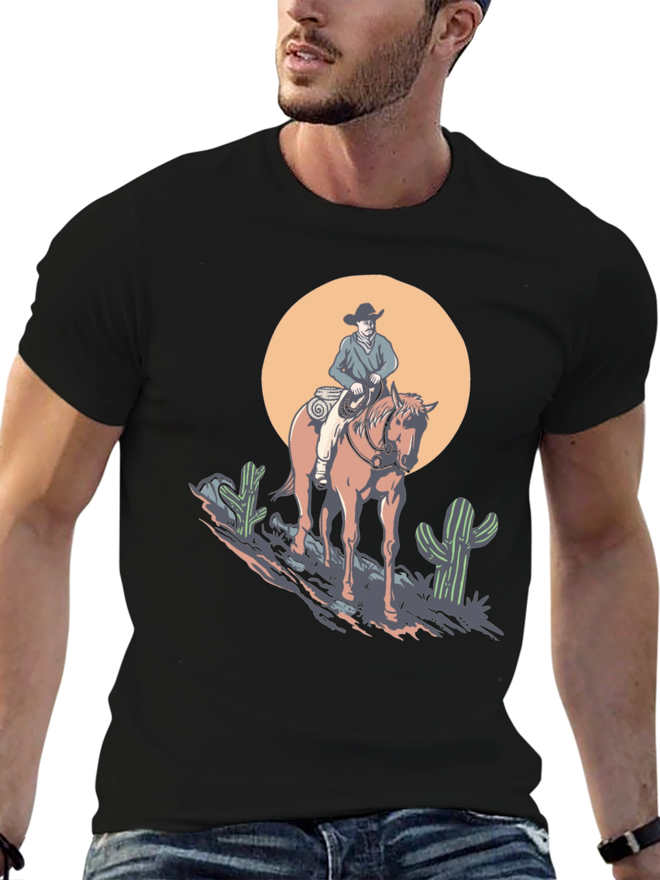 Cowboy Sunset Graphic Tee - Western Style