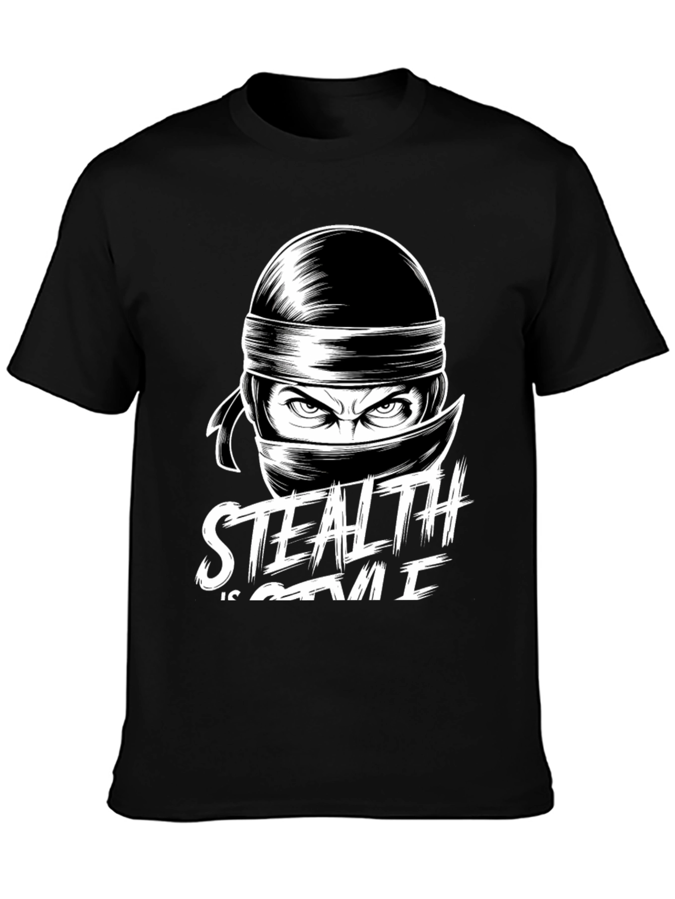 Stealth is Style Ninja Graphic Tee - Black
