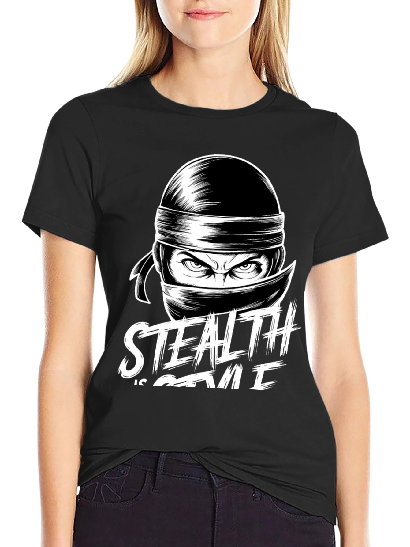 Stealth is Style Ninja Graphic Tee - Black