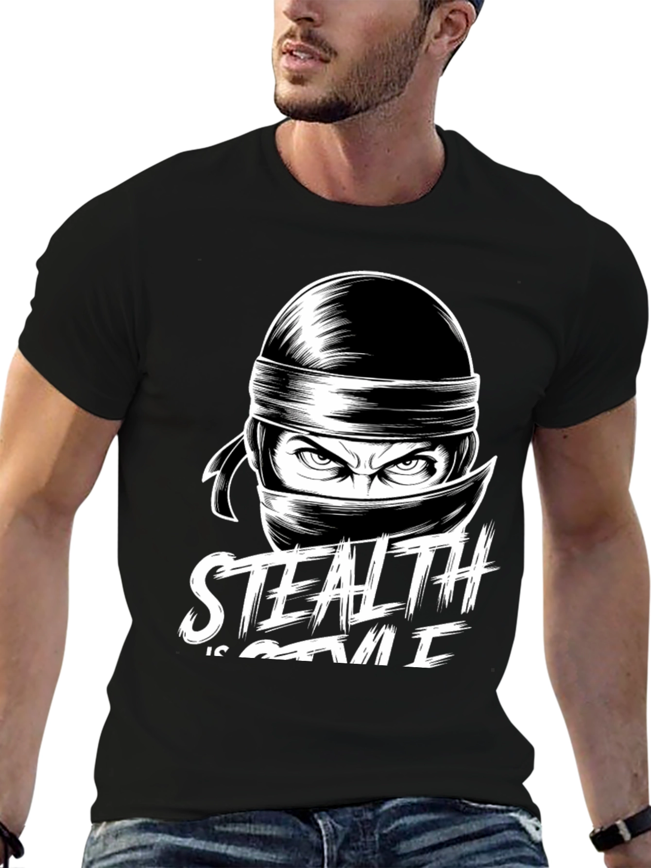 Stealth is Style Ninja Graphic Tee - Black