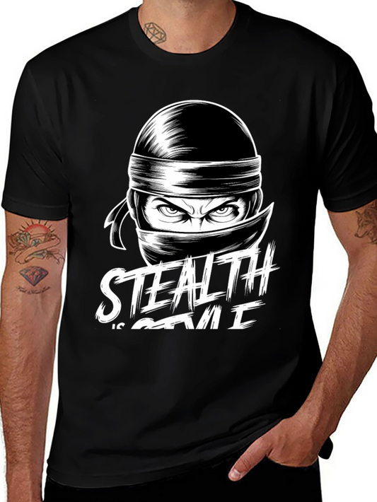 Stealth is Style Ninja Graphic Tee - Black
