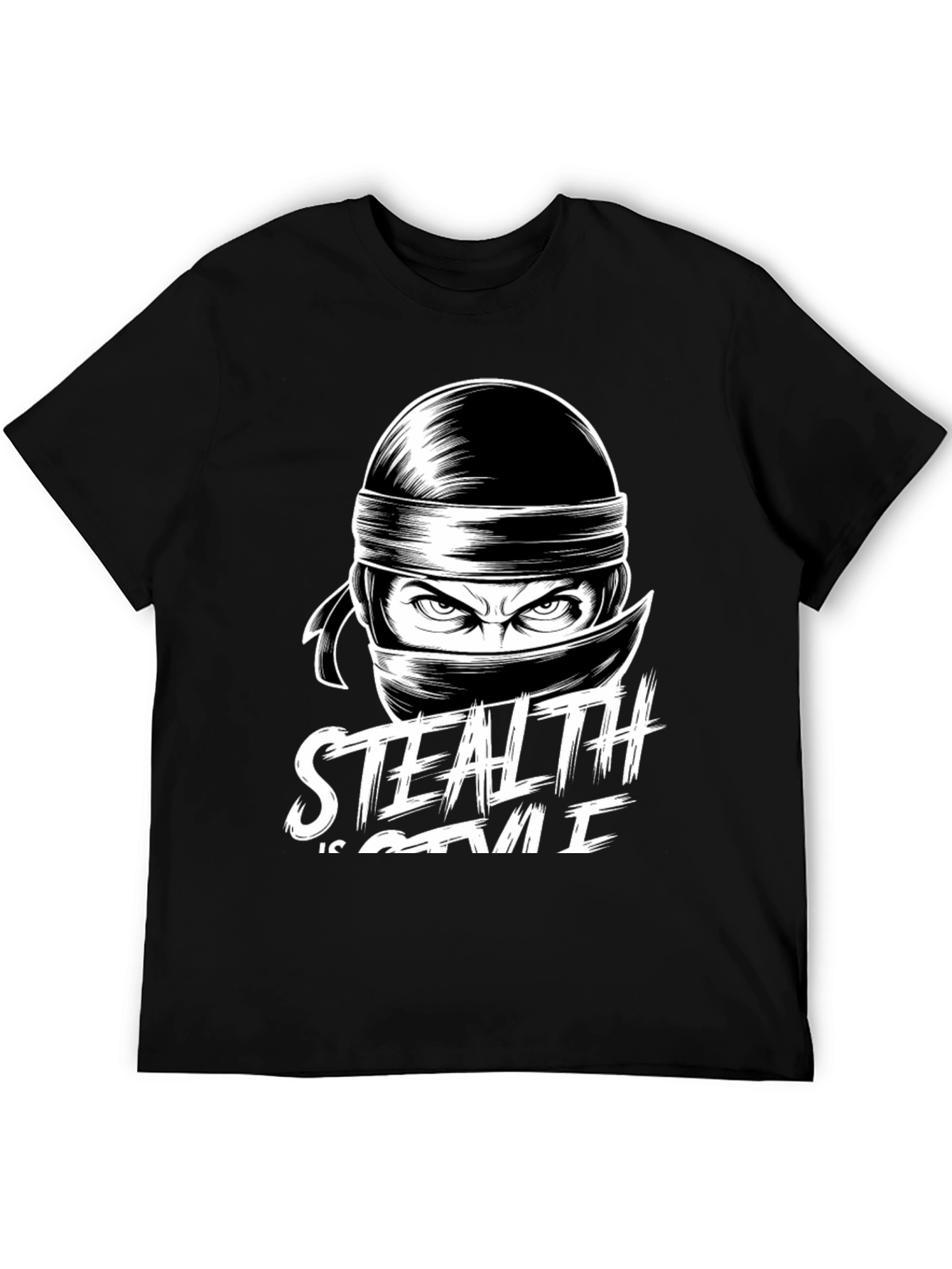 Stealth is Style Ninja Graphic Tee - Black