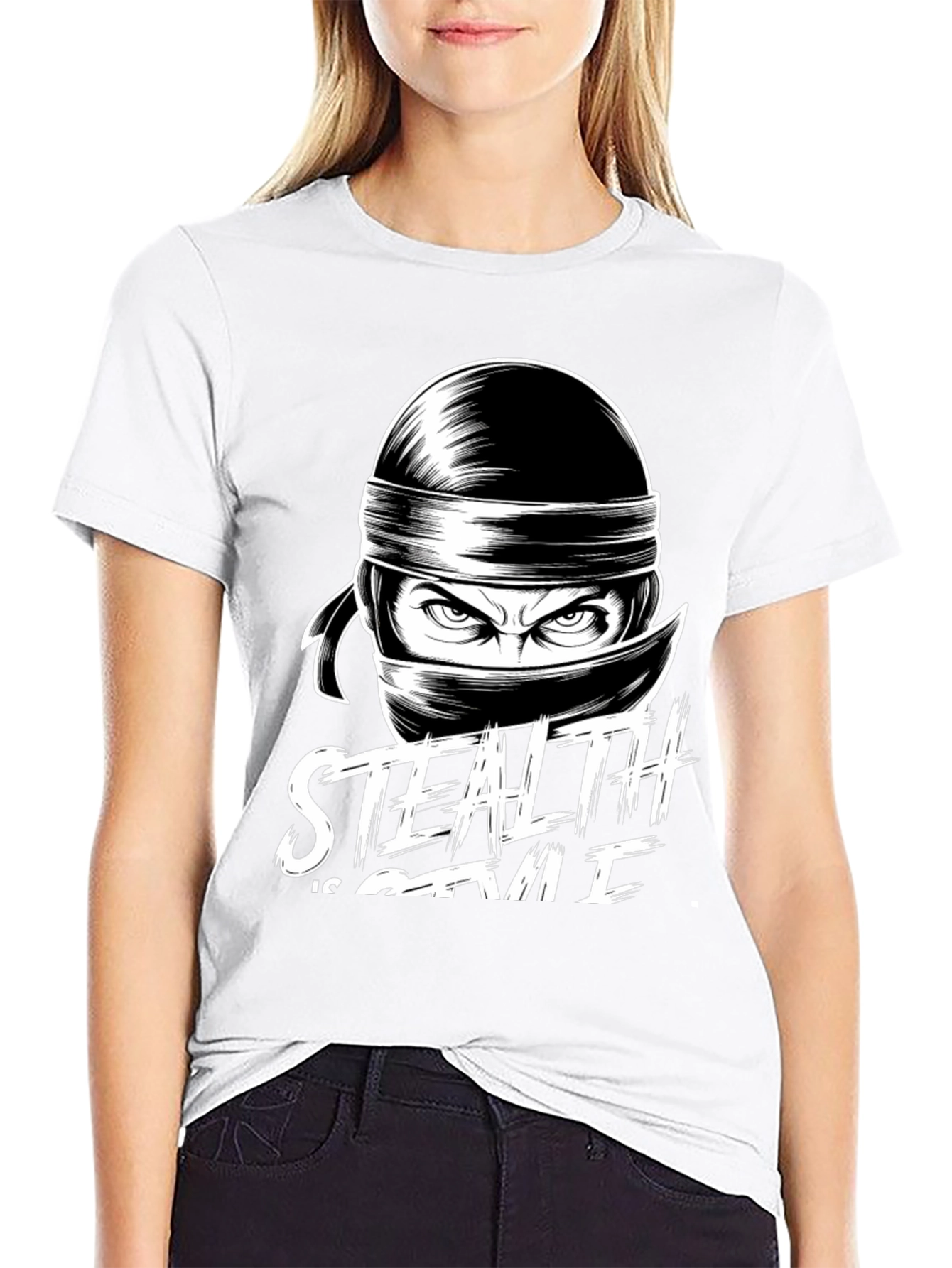Stealth is Style Ninja Graphic Tee - Black